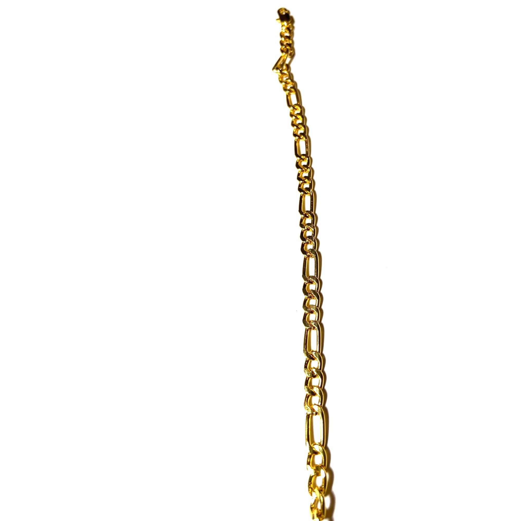 Other Gold-Tone Figaro Chain Bracelet With Lobster Clasp 9” Long Size ONE SIZE - 8 Thumbnail