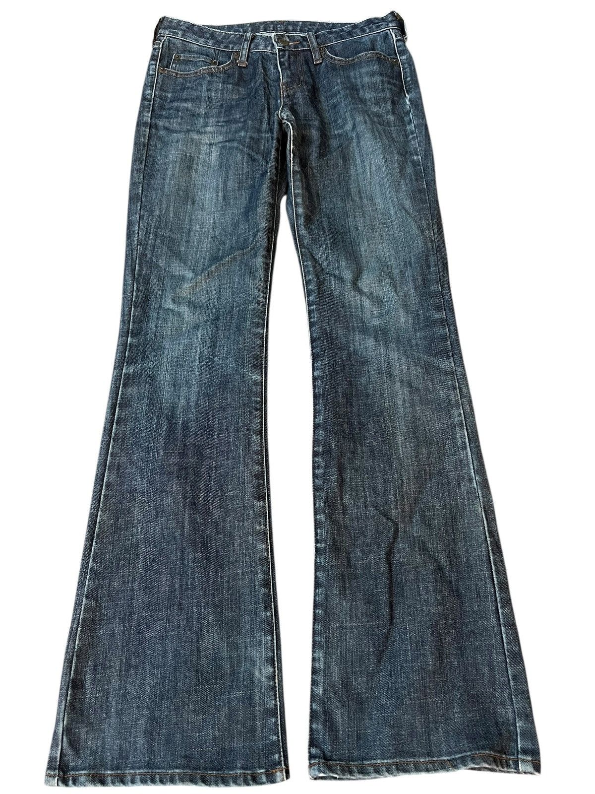 Japanese Brand × Uniqlo × Vintage 💥Flare💥Vintage Uniqlo Flare Blue Jean Size 28" / US 6 / IT 42 - 1 Thumbnail