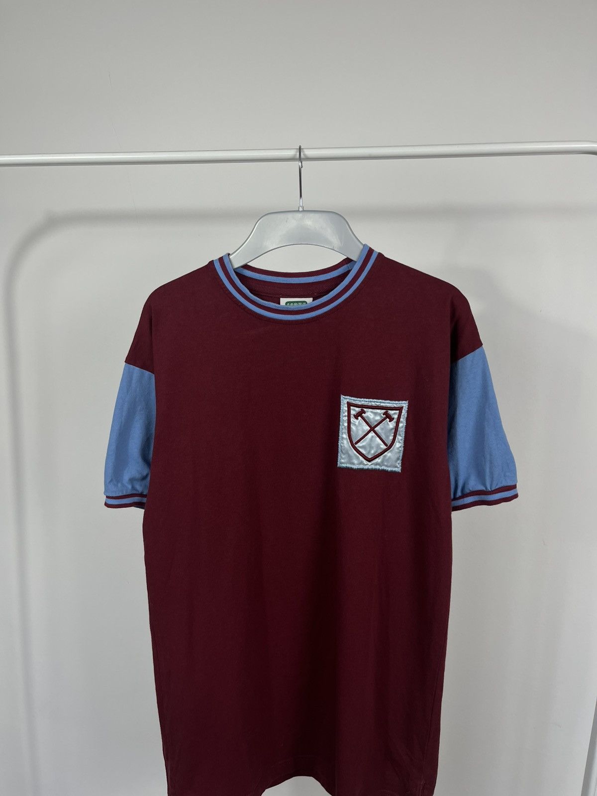 Vintage West Ham Retro Shirt #6 Score Draw Claret Blue M Size US M / EU 48-50 / 2 - 3 Thumbnail