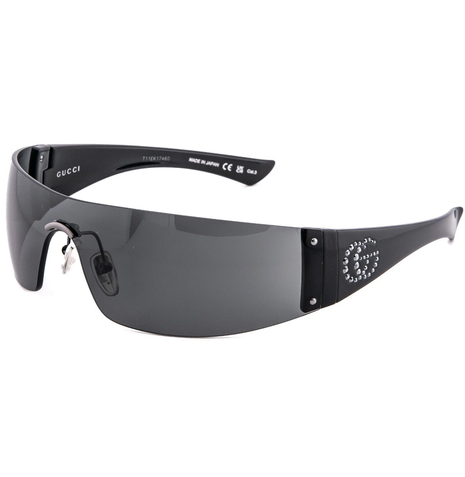 Gucci GUCCI GG1958S Black Narrow Wrap 1958 Logo Sunglass 001 Size ONE SIZE - 3 Thumbnail