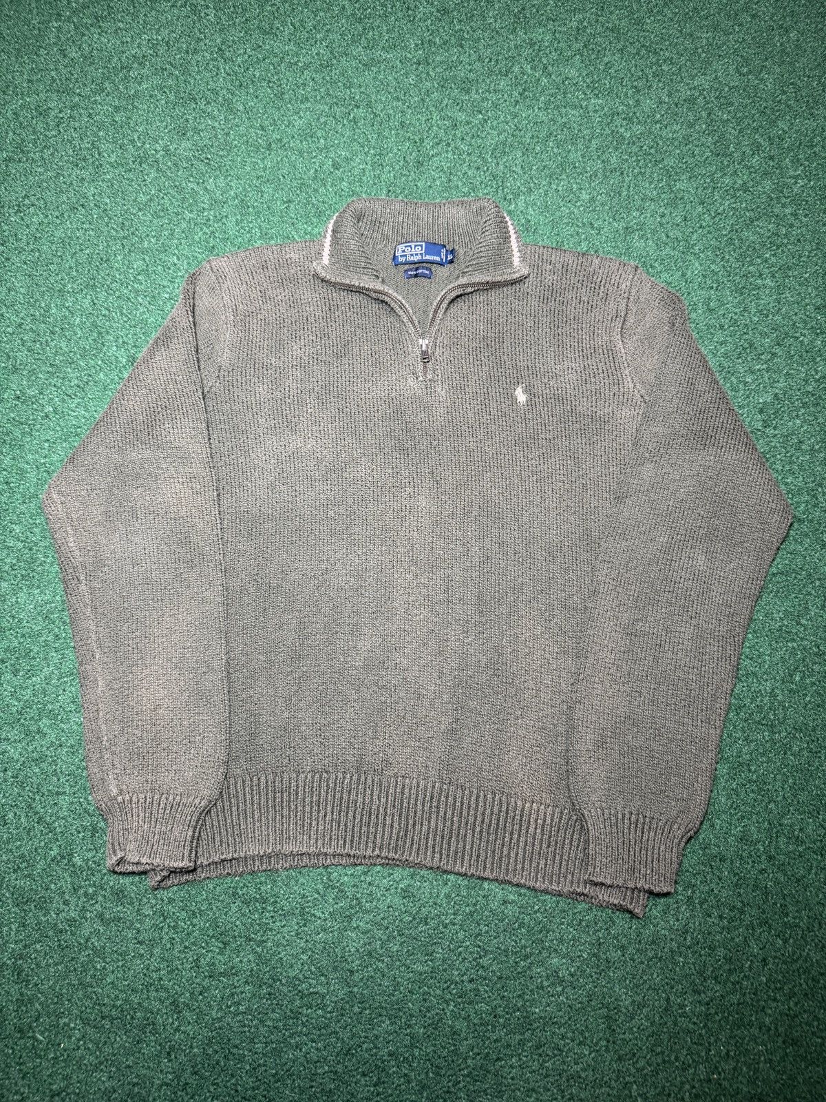 Polo Ralph Lauren Polo Ralph Lauren Vintage 1/4 Zip Cotton Olive Sweatshirt Size US XL / EU 56 / 4 - 1 Thumbnail
