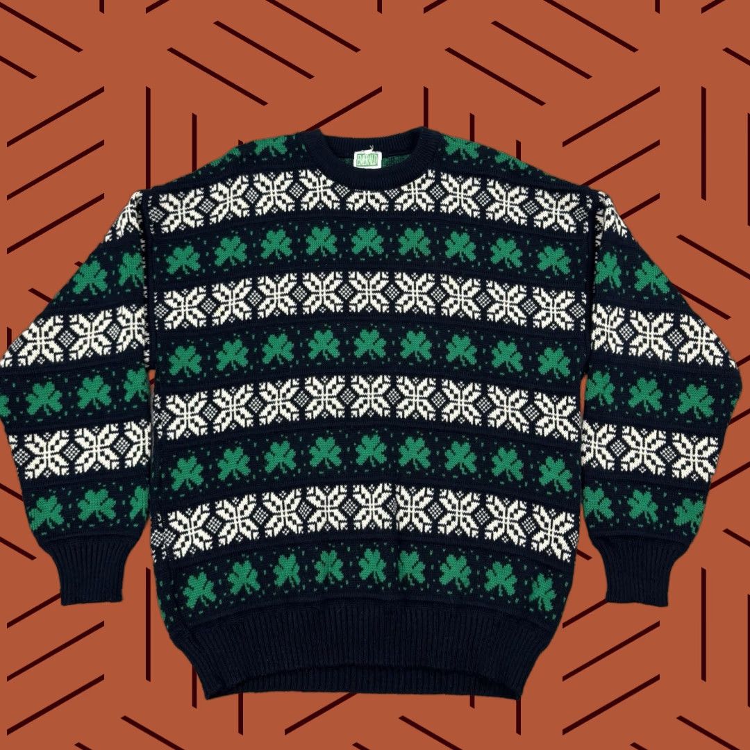 Vintage Vintage Emerald Isle Sports Ireland Shamrock Crewneck Sweater Men XL Green Navy White St. Patrick's Day Irish Lucky Clover Size US XL / EU 56 / 4 - 1 Thumbnail