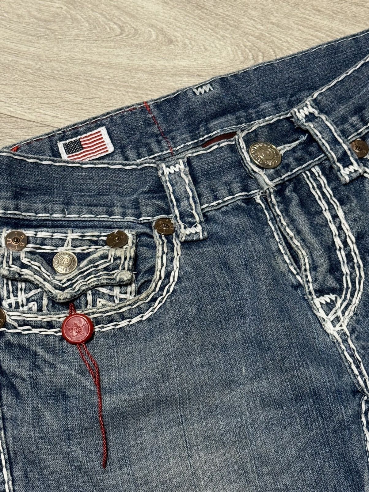 True Religion 🔷Vintage True Religion Distressed Y2K Crazy Jeans🔷 Size US 30 / EU 46 - 8 Thumbnail