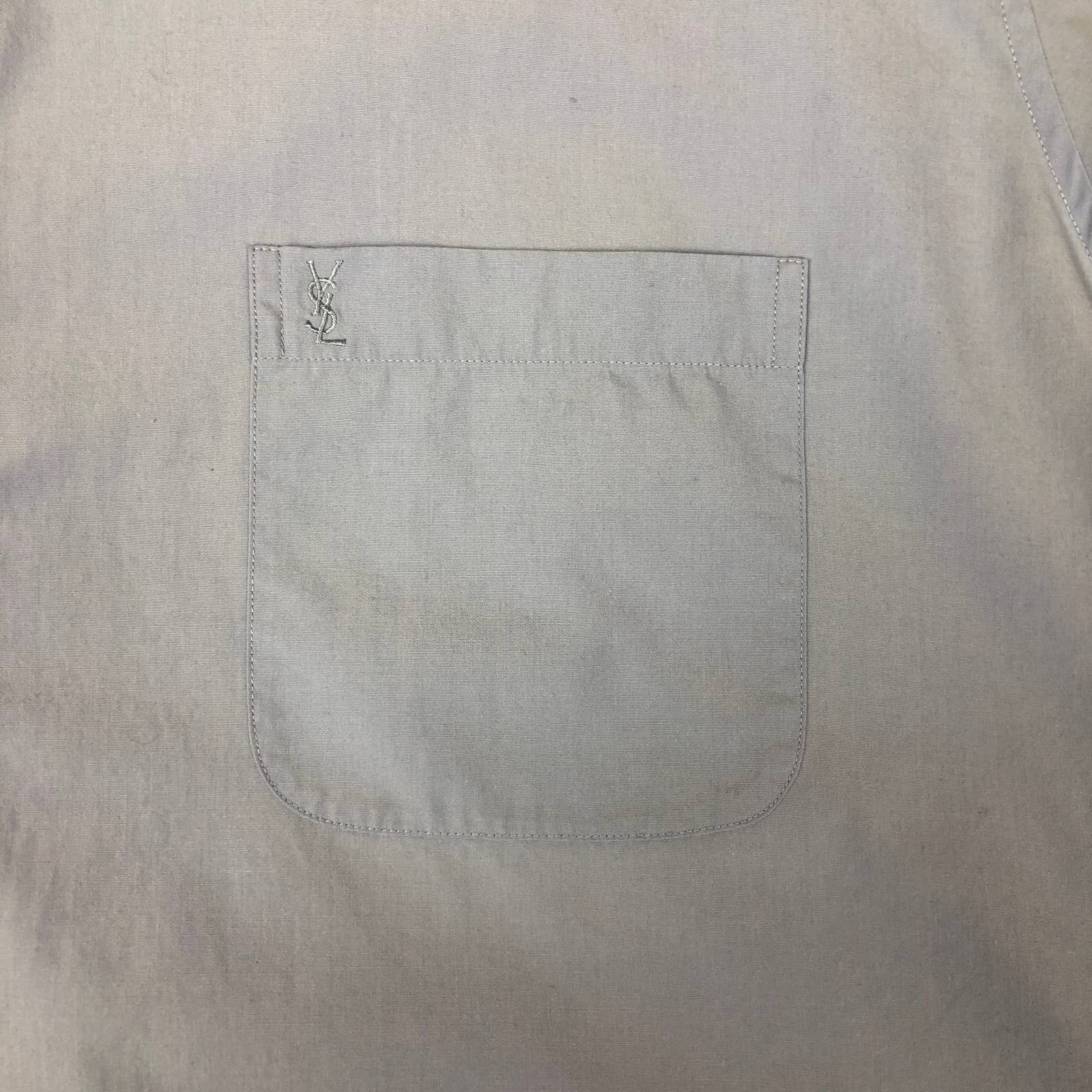 Yves Saint Laurent Yves Saint Laurent YSL Logo Blue Shirt Size US XL / EU 56 / 4 - 4 Thumbnail