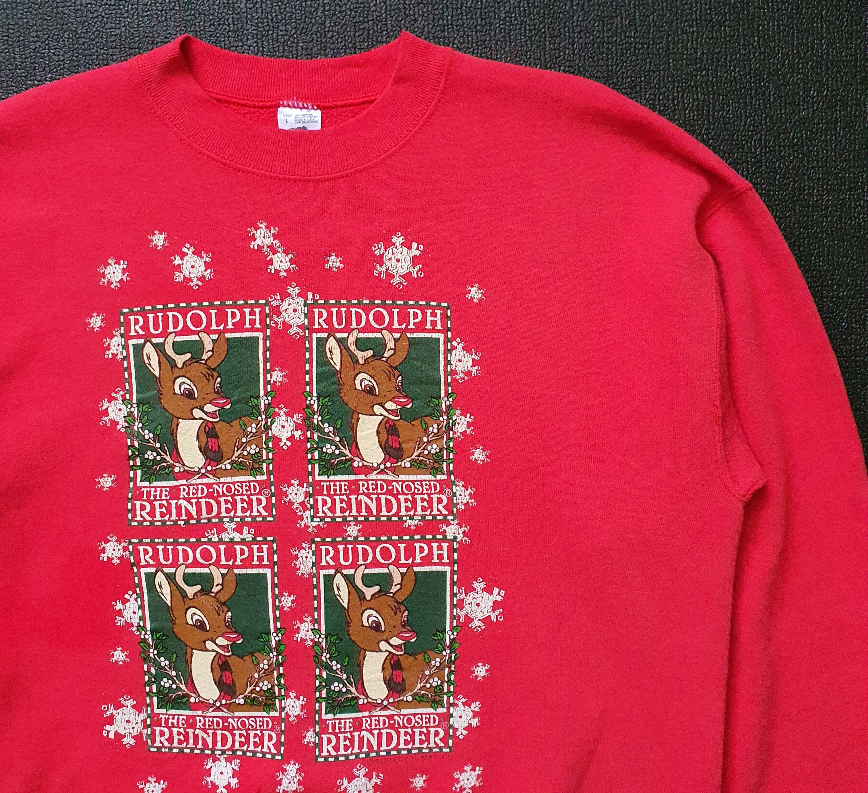 Vintage Rudolph The Red-Nosed Reindeer Christmas 90s sweatshirt L Size US L / EU 52-54 / 3 - 7 Thumbnail