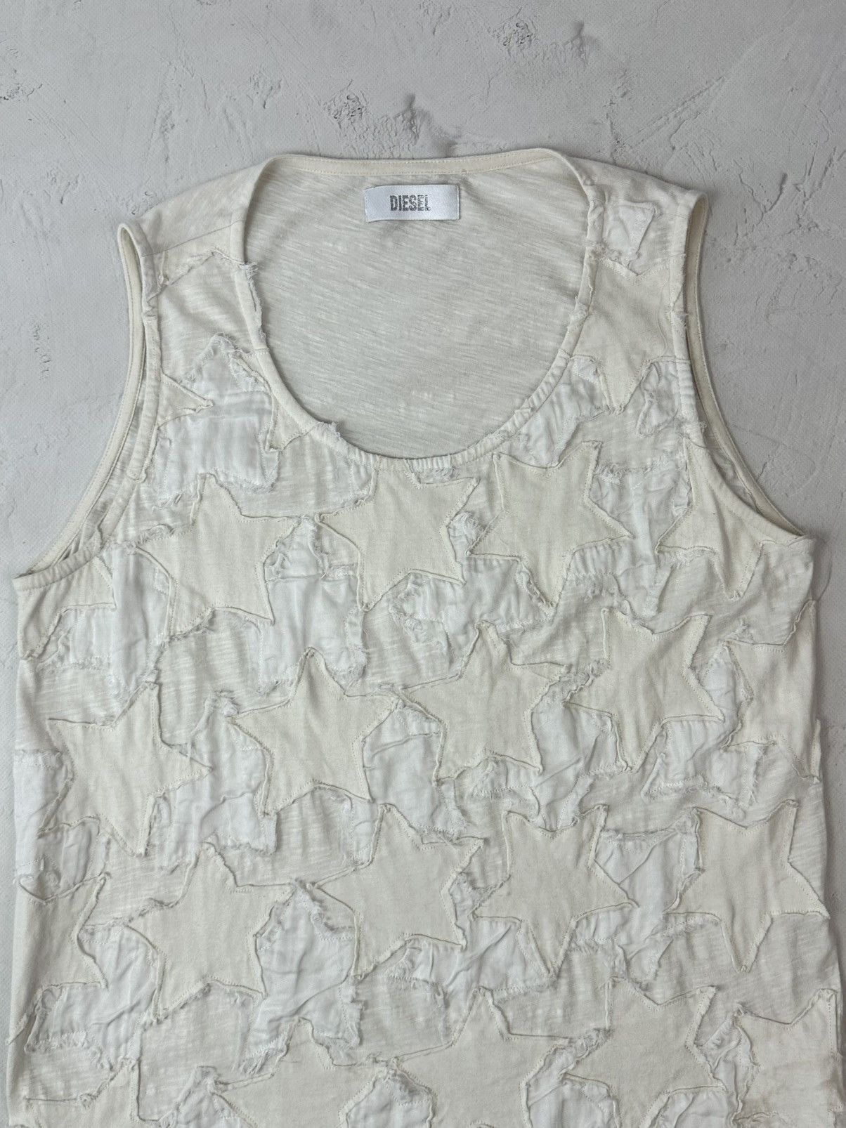Diesel Vintage Diesel Stars Ivory Sleeveless Top Size L / US 10 / IT 46 - 2 Thumbnail