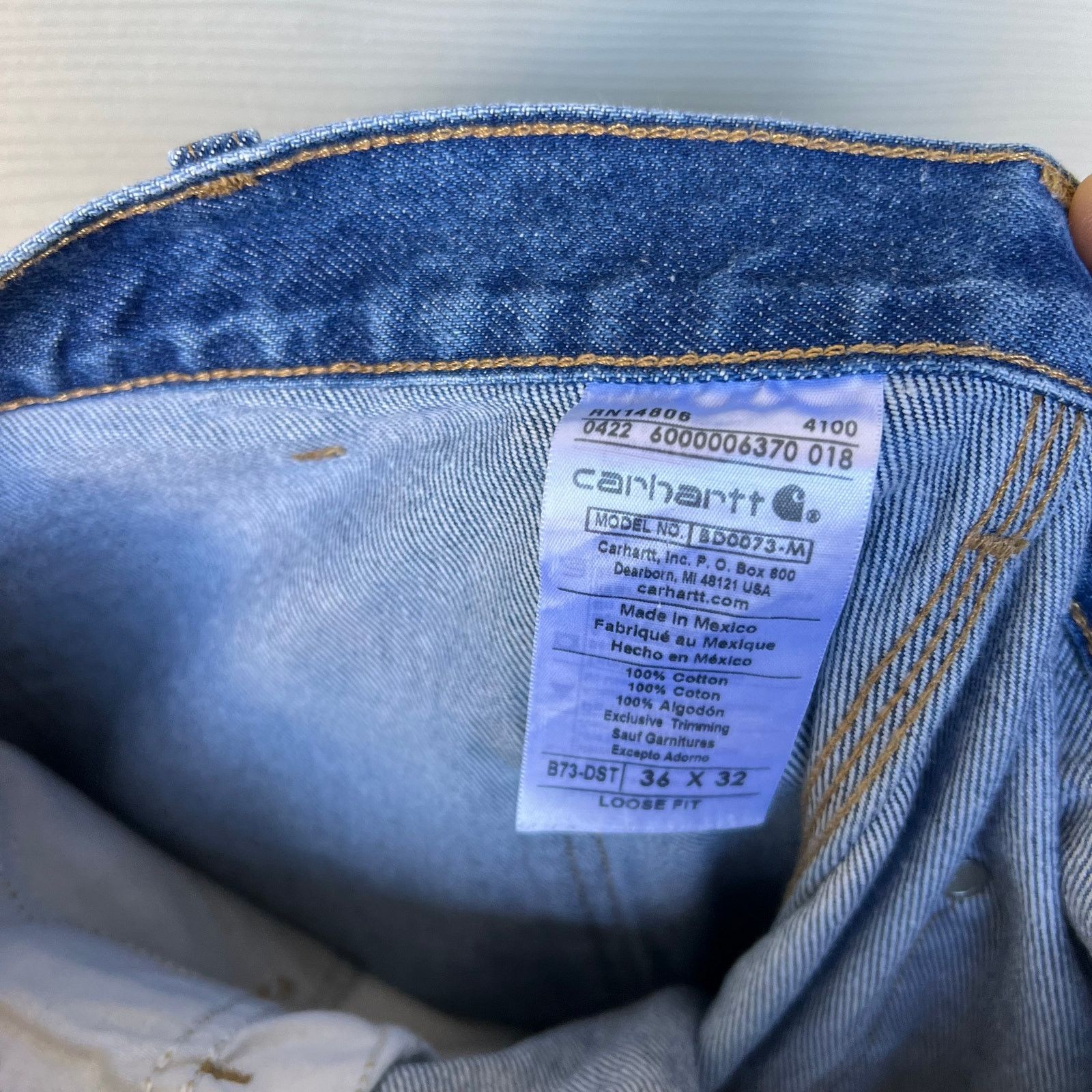 Carhartt × Vintage Carhartt blue denim jeans double knee work carpenter pants Size US 34 / EU 50 - 7 Thumbnail