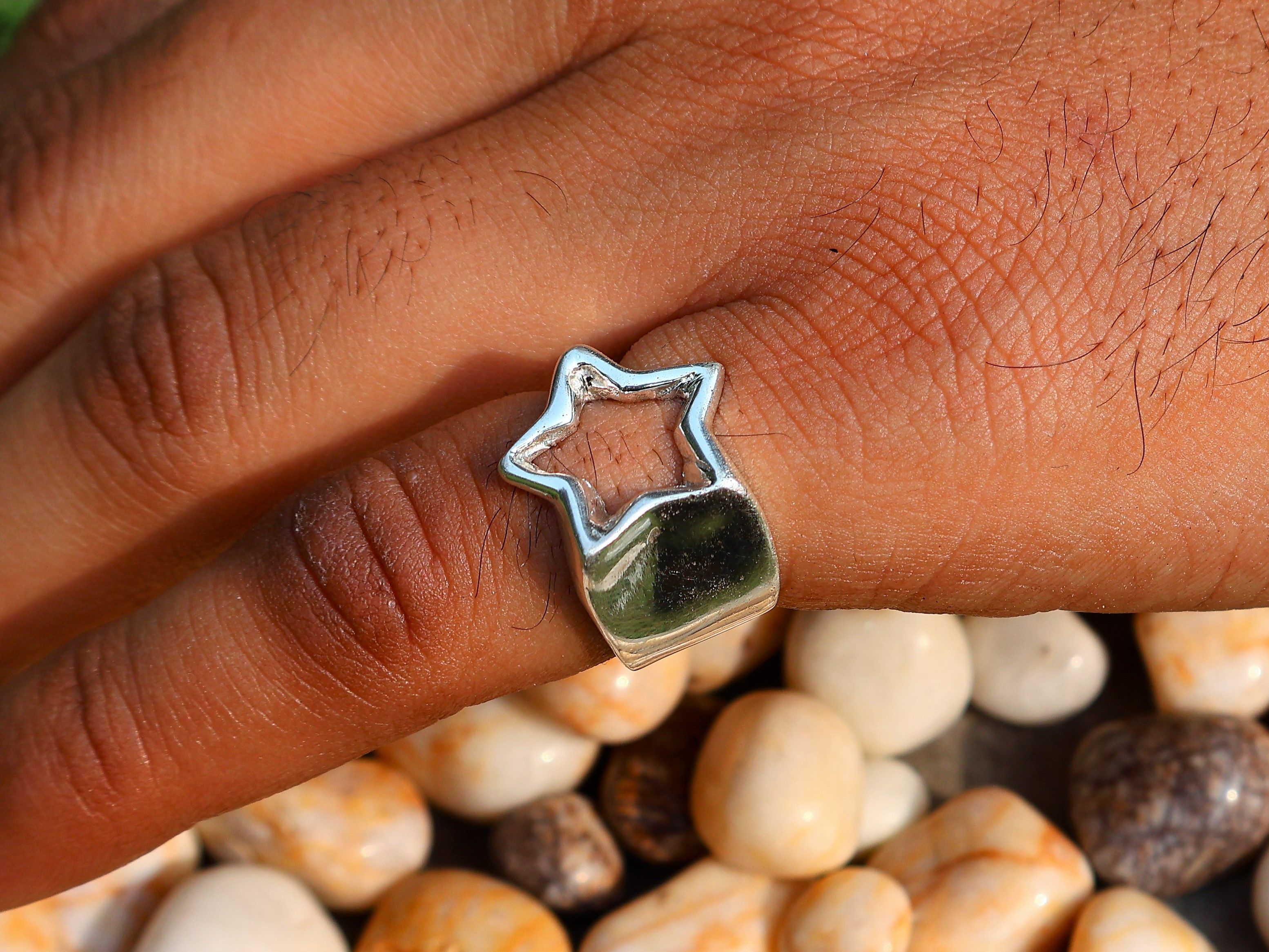 Handmade Star Ring, Statement Chunky Ring, Handmade Sterling Silver, Size ONE SIZE - 8 Thumbnail