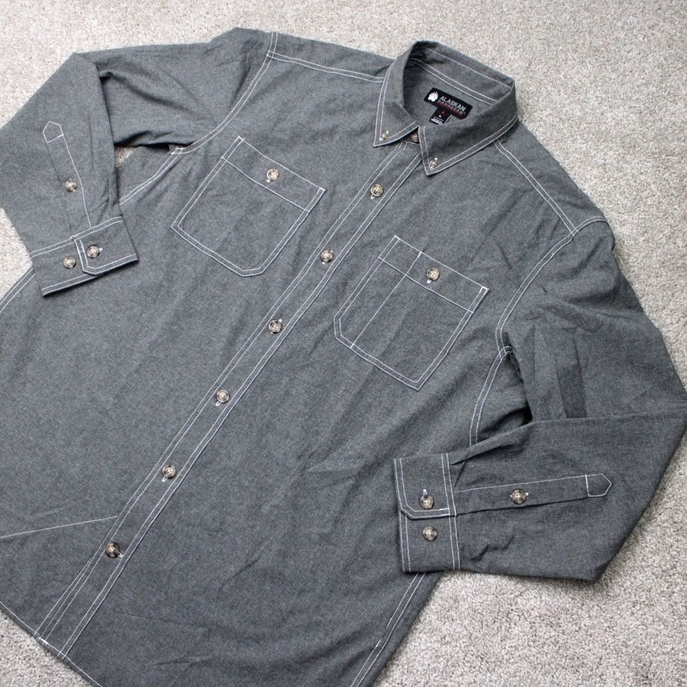 Vintage Alaskan Hardgear Shirt Mens Large Gray Duluth Bush Pilot Long Sleeve Button Up Size US L / EU 52-54 / 3 - 3 Thumbnail