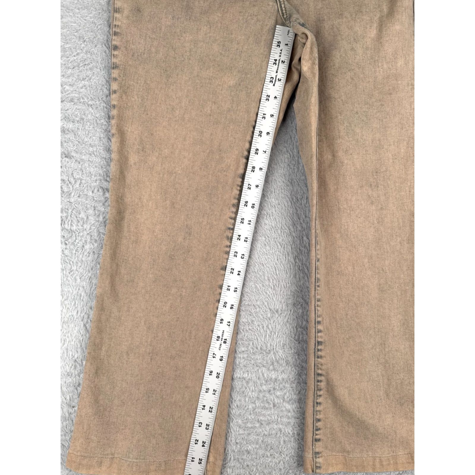 Vintage Womyn Jeans Ladies 30x26 Beige Cotton Blend Bootcut Wide Leg Mid Rise Regular 10 Casual Everyday Jeans Womens Size 32" / US 10 / IT 46 - 7 Thumbnail