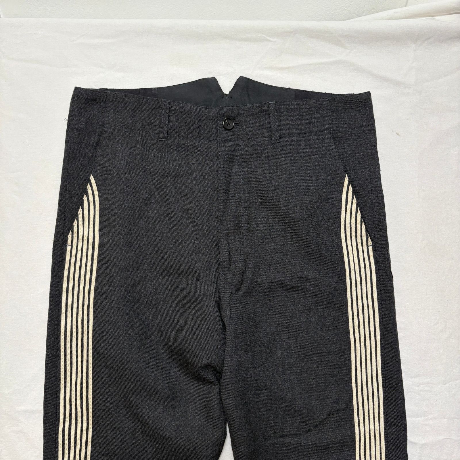 Yohji Yamamoto VTG 80s Yohji Yamamoto Side Stripe Wool Runway Pants Black S Size US 30 / EU 46 - 8 Thumbnail