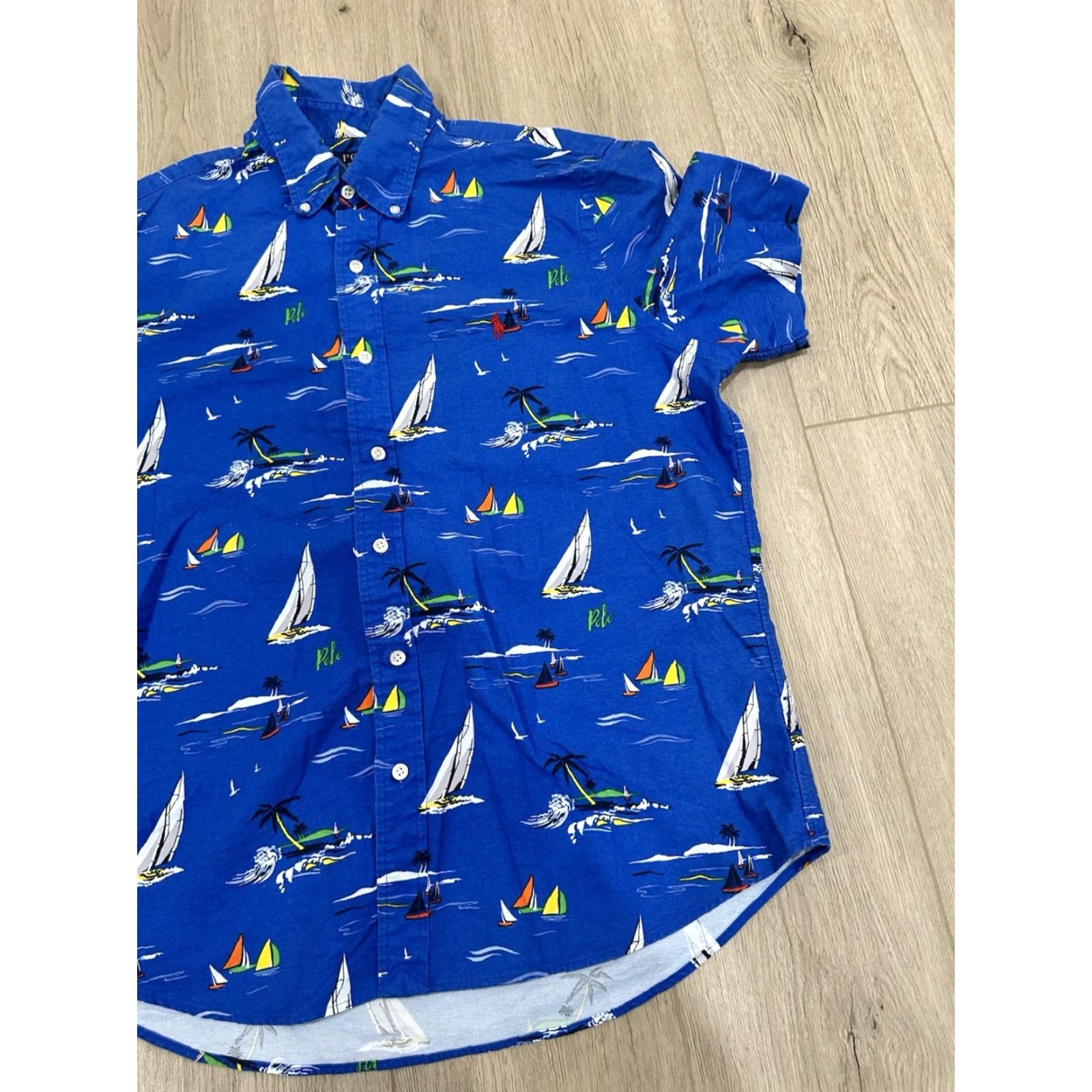 Polo Ralph Lauren Polo Ralph Lauren Button Down Shirt Mens Large Blue Nautical Sailboat Preppy Shirt Size US L / EU 52-54 / 3 - 2 Thumbnail
