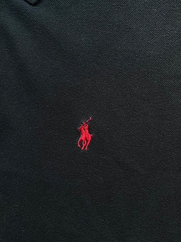 Polo Ralph Lauren Black Red Small Pony Polo Shirt Sz L
