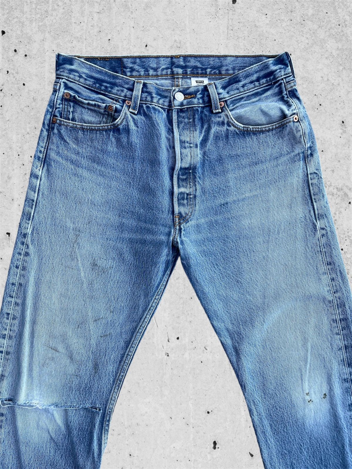 Jean × Levi's 🔥 Levi's 501 XX Blue Distressed Denim W32 🔥 Size US 32 / EU 48 - 4 Thumbnail