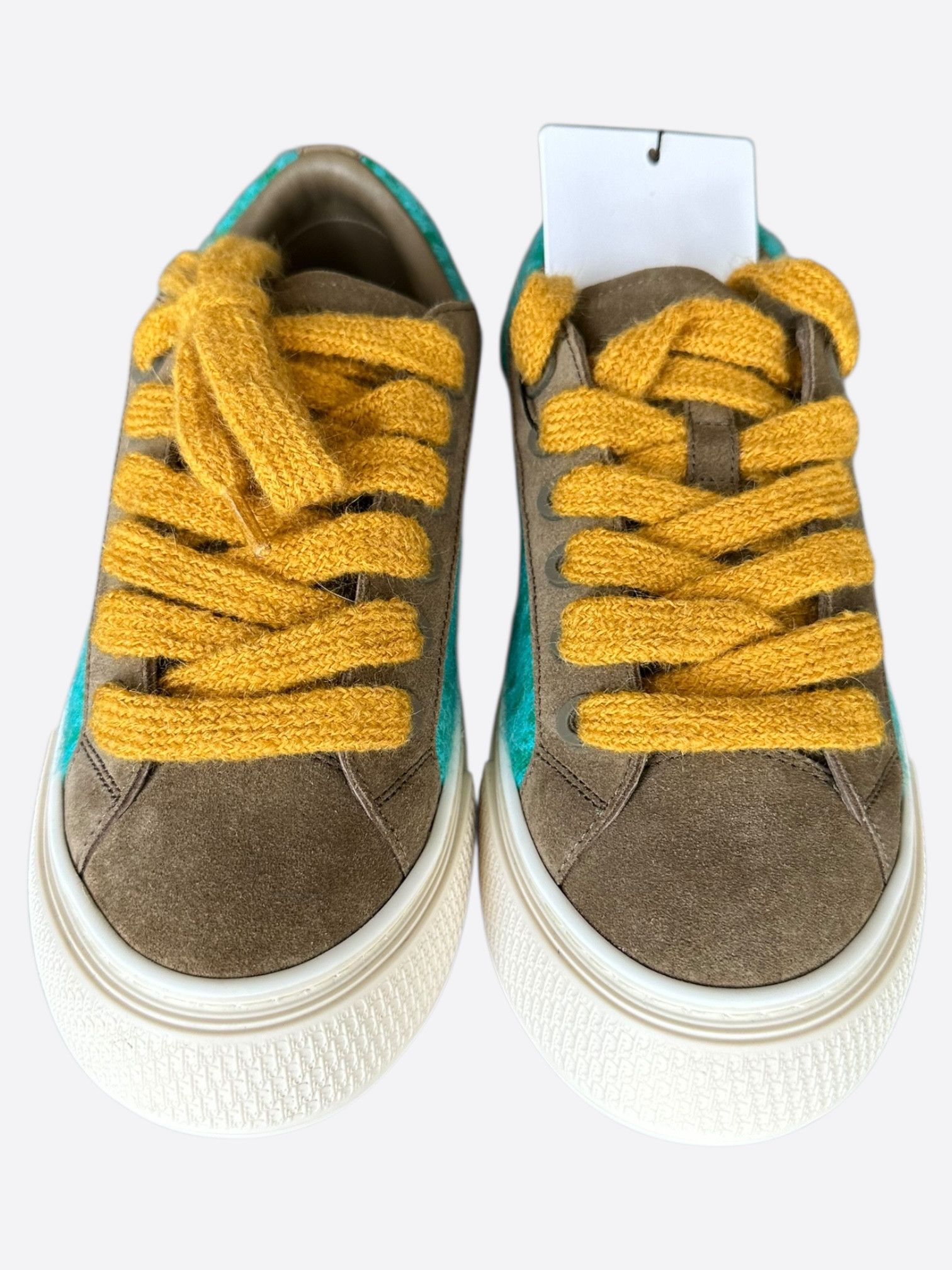 Dior Dior Brown & Turquoise Oblique B33 Sneakers Size US 9 / EU 42 - 2 Thumbnail