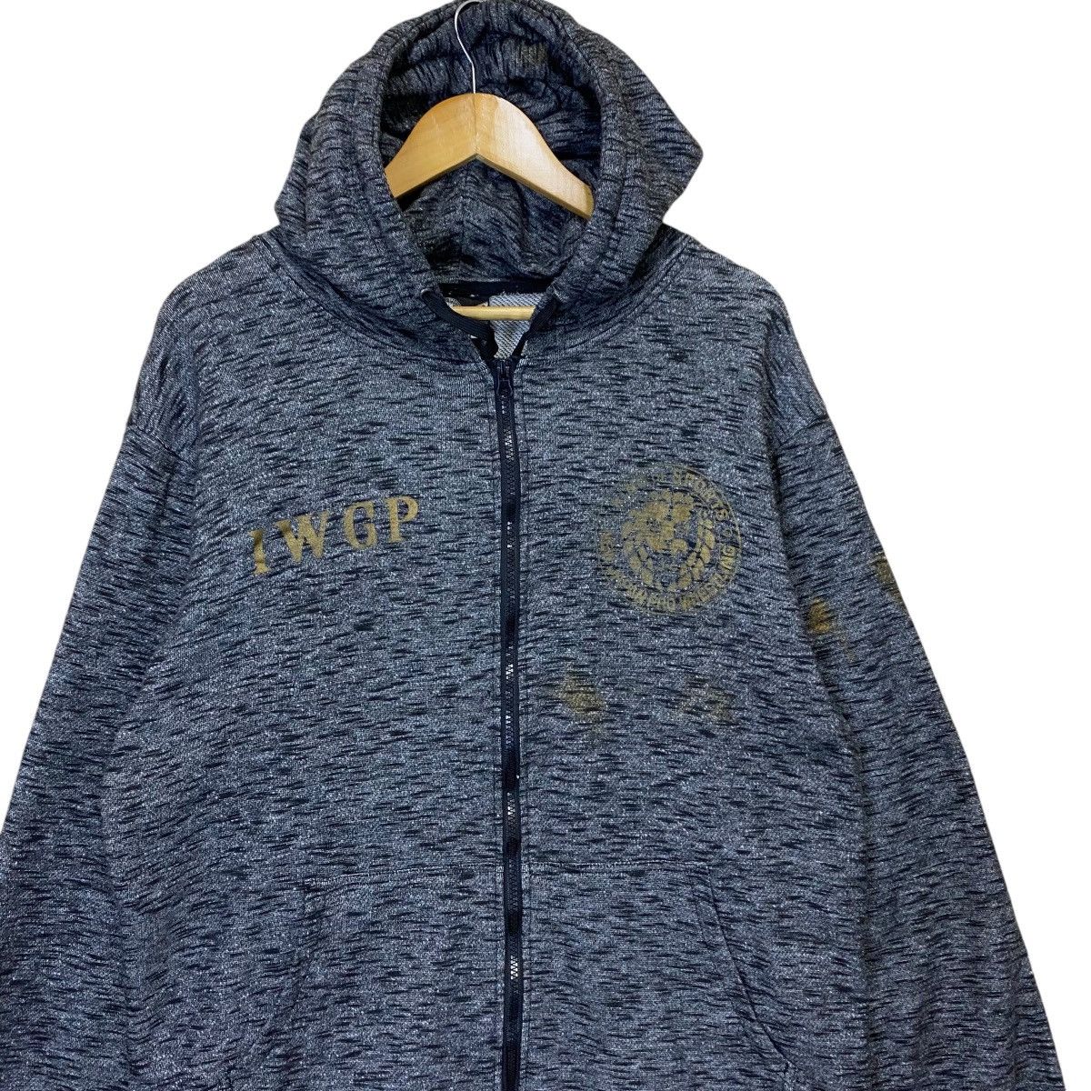 Japanese Brand × Sports Specialties × Vintage New Japan Pro Wrestling Big Logo Zipper Hoodie Size US L / EU 52-54 / 3 - 4 Thumbnail