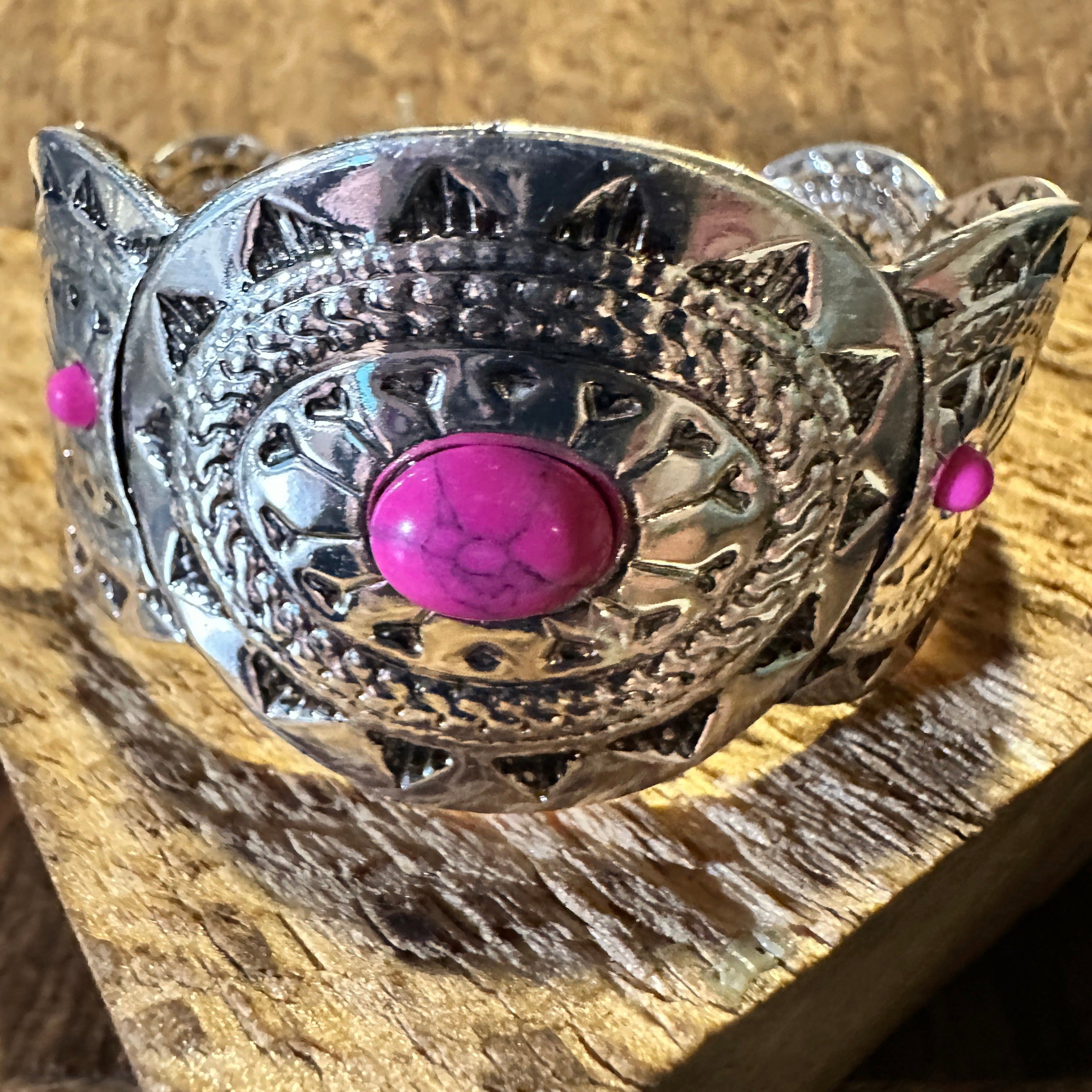 Other Vintage Bohemian Southwest Cowgirl Cuff Bracelet with Pink G Size ONE SIZE - 1 Thumbnail