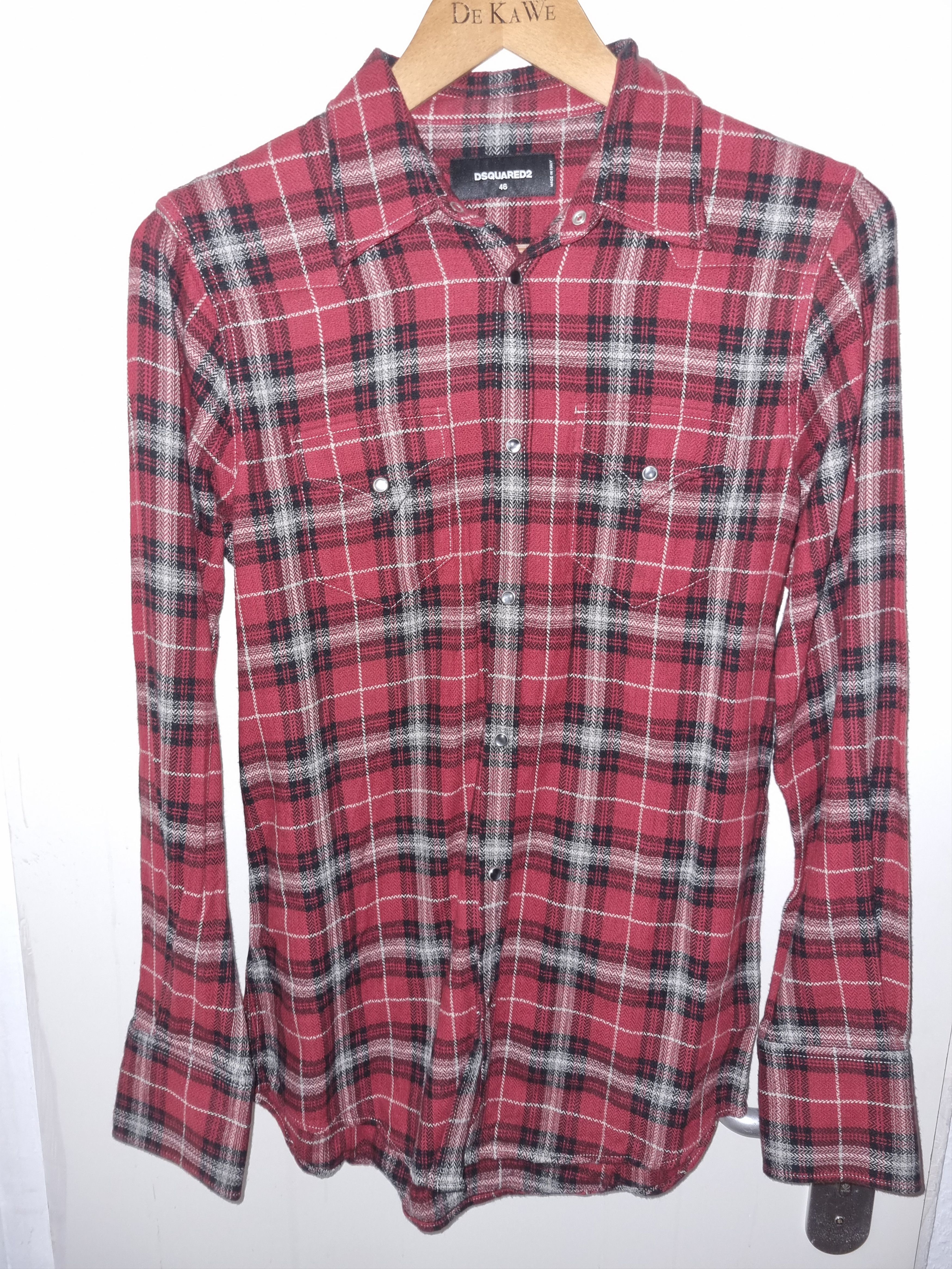 Dsquared2 Dsquared2 Western Flannel Plaid Shirt Red/Black Size US S / EU 44-46 / 1 - 1 Thumbnail