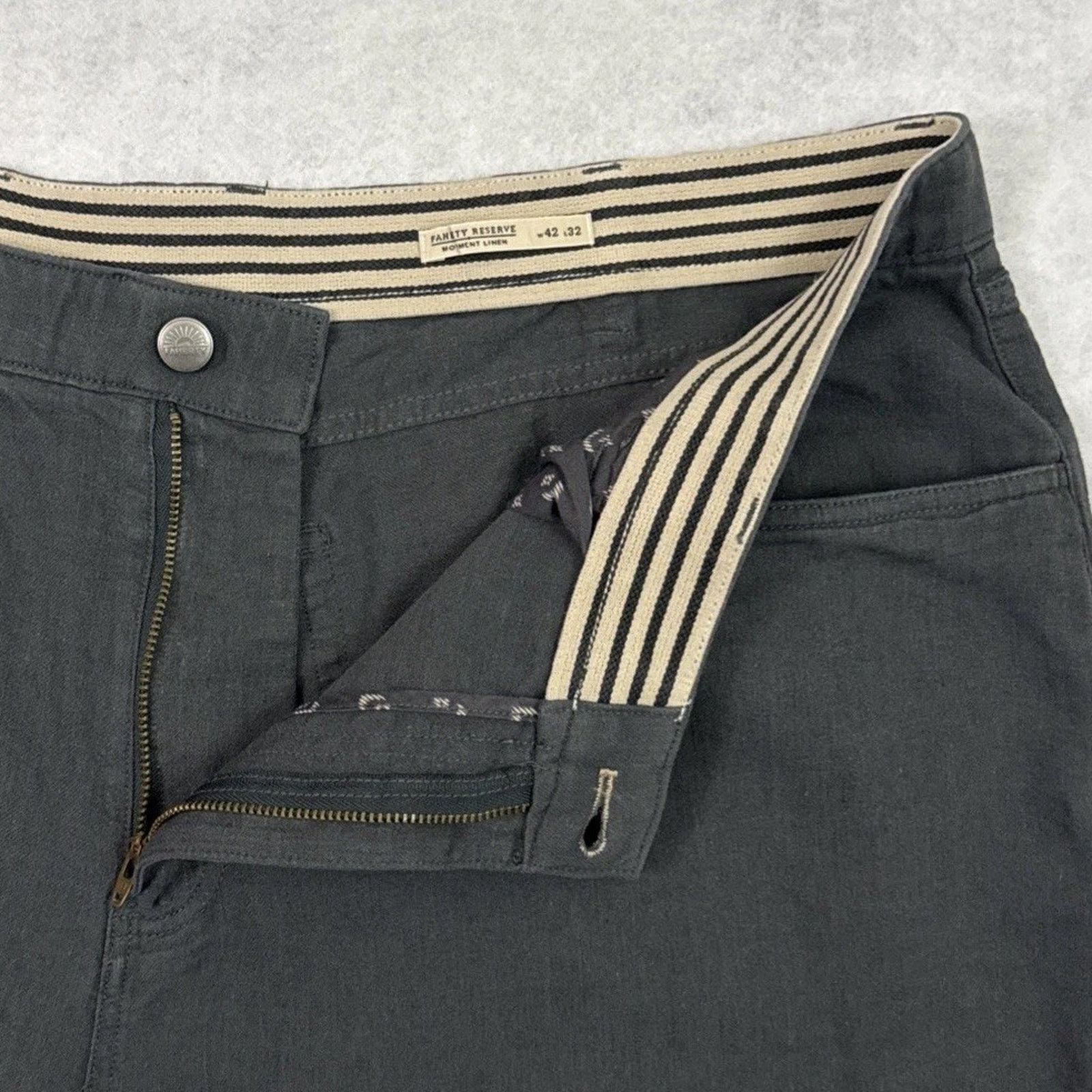 Faherty Faherty Reserve Mens Movement Pants 42x32 Gray Linen Blend Size US 42 / EU 58 - 9 Thumbnail