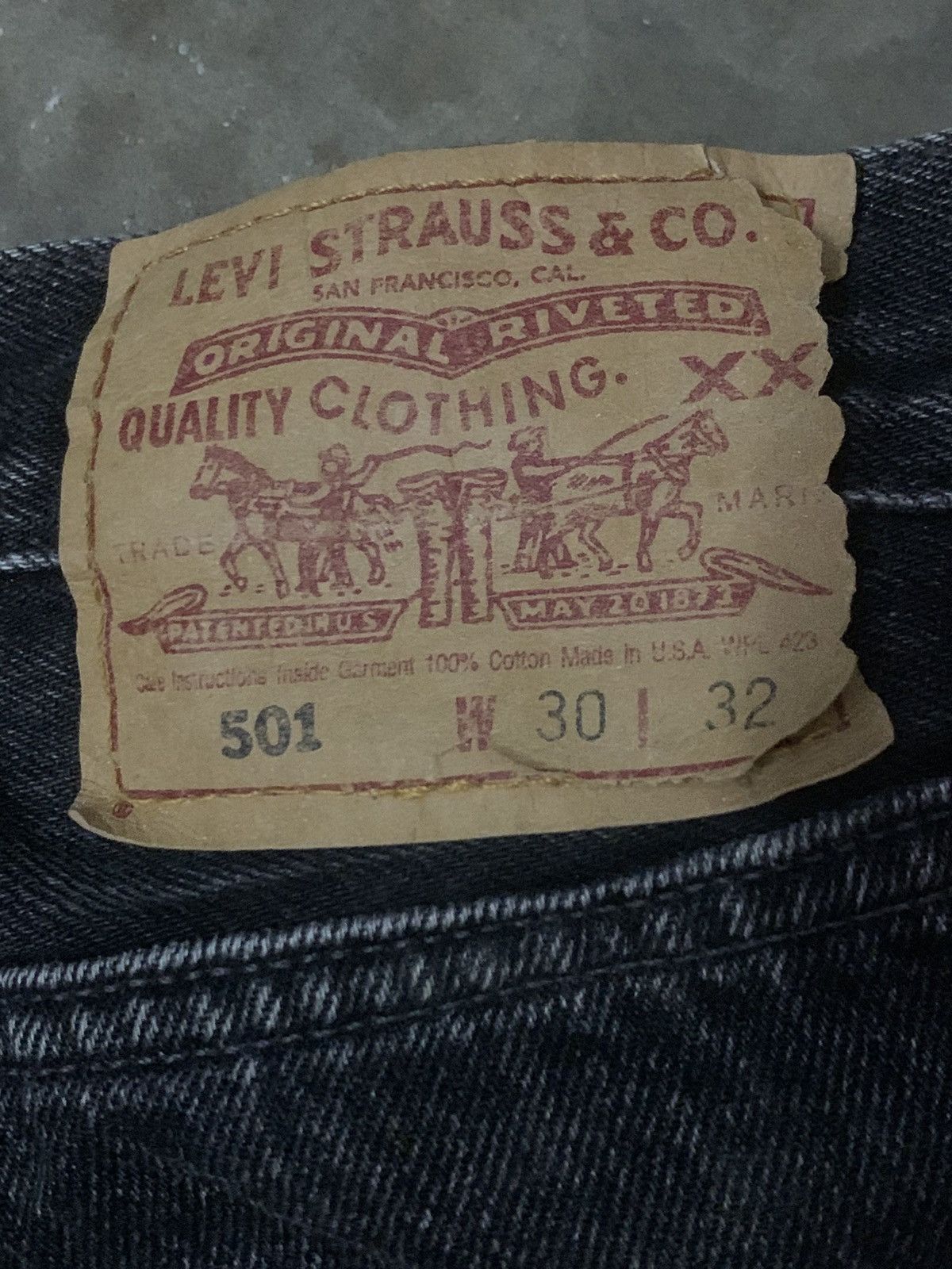 Levi's × Levi's Vintage Clothing Vintage 90’s Levi’s Single R Super Black Denim Jeans Size US 30 / EU 46 - 14 Thumbnail