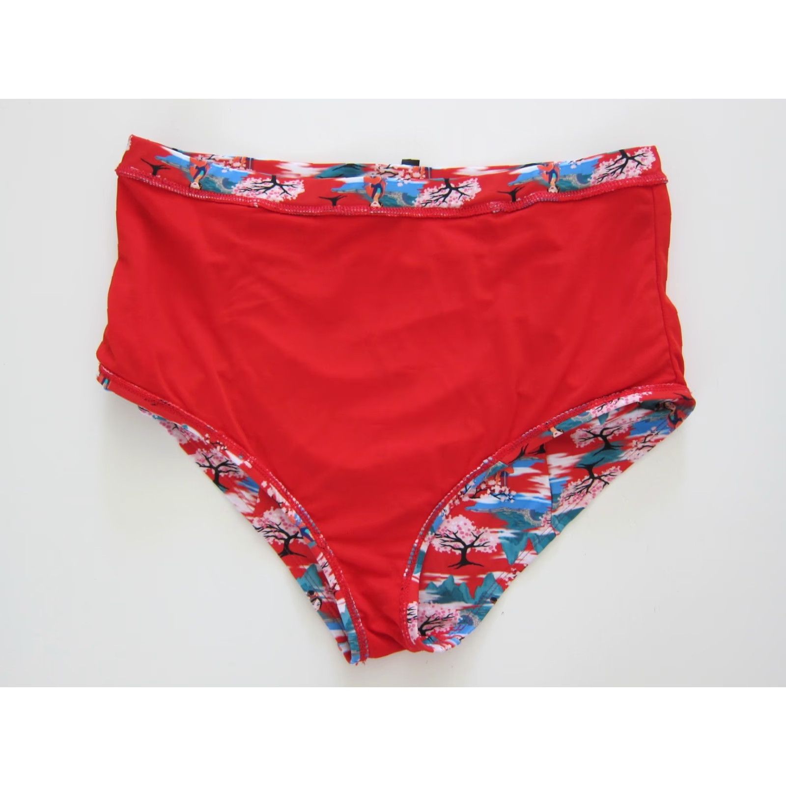 Disney Disney Mulan Princess High Rise Swim Bikini Bottom Plus 0 Red Floral Nylon Spandex Women's Bikini Bottom Theme Princess (Hot Topic) Size 25" / US 0 / IT 36 - 5 Thumbnail