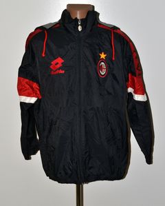 AC Milan Lotto Varsity Jacket  AC Milan Black & Red Bomber Jacket