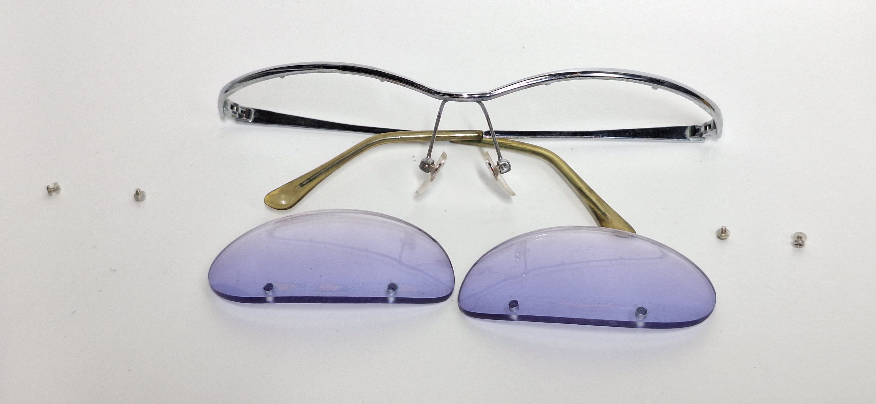 Other 00s Japan Vintage All Silver Semi-Rimless Minimal Eyeglass Size ONE SIZE - 2 Thumbnail