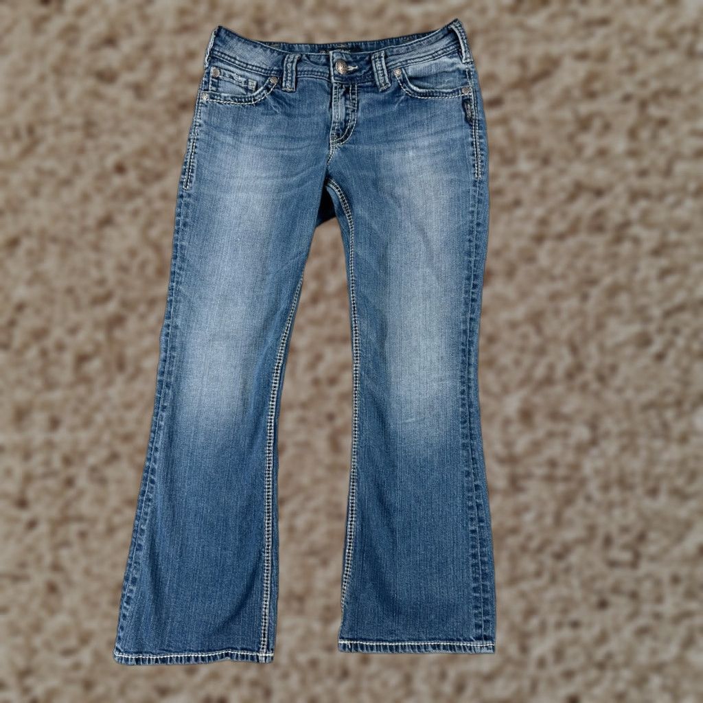 Silver Jeans Womens Bootcut Jeans 30 Blue Denim 90s Style Regular Fit Stretch Pockets