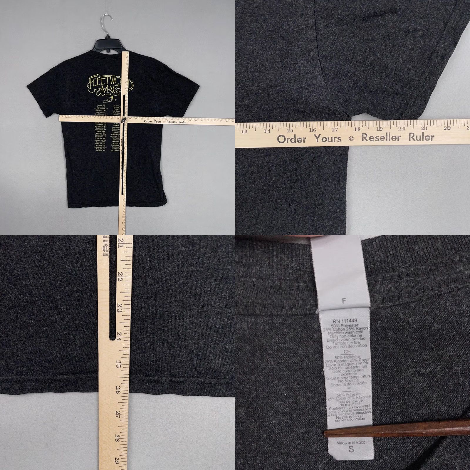 Next Level Fleetwood Mac Shirt Mens Small Black Band Tour Concert Graphic Tee Music Penguin Size US S / EU 44-46 / 1 - 8 Thumbnail