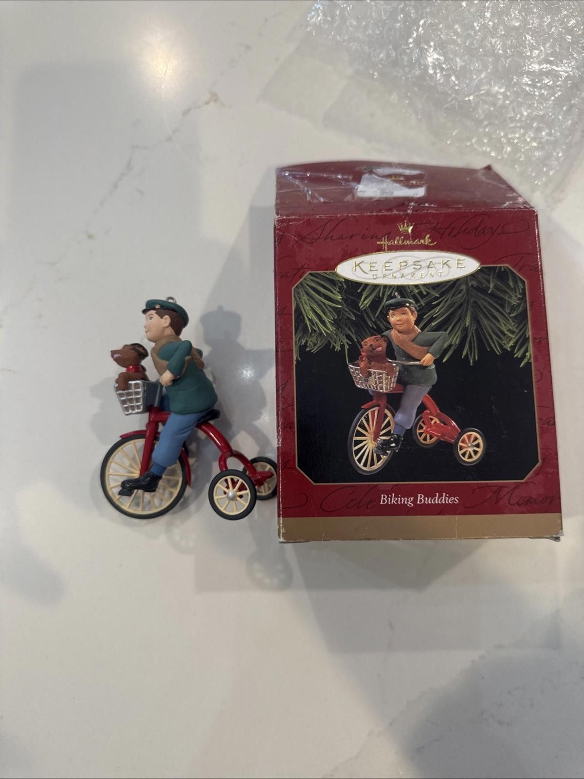Designer Hallmark Keepsake Ornament Biking Buddies Boy & His Dog 1997 Size ONE SIZE - 1 Thumbnail