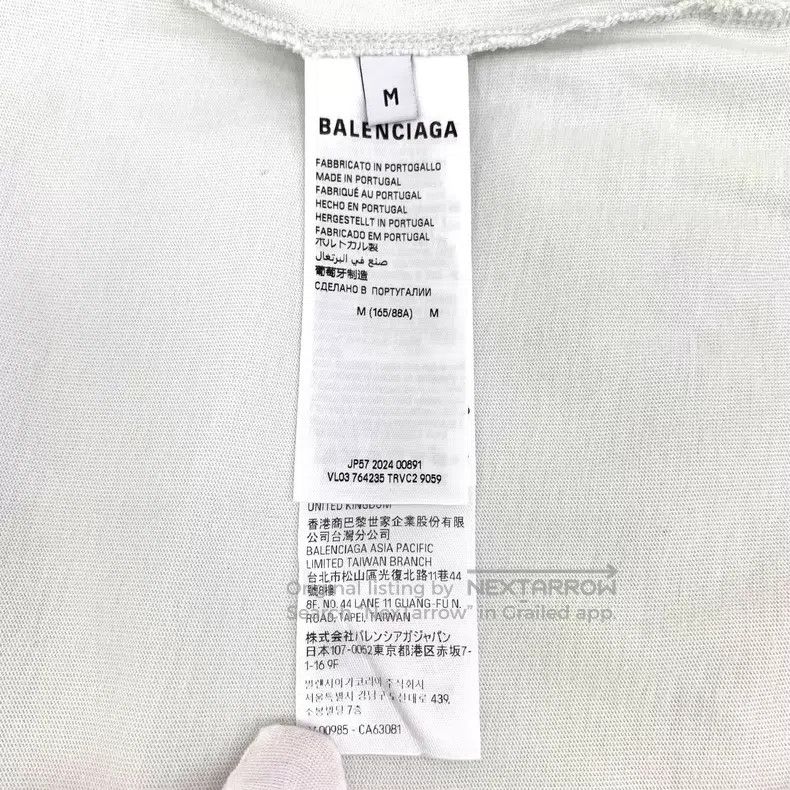 Balenciaga Balenciaga White Logo Letter Printed Cotton Round Neck Sho Size US M / EU 48-50 / 2 - 6 Thumbnail