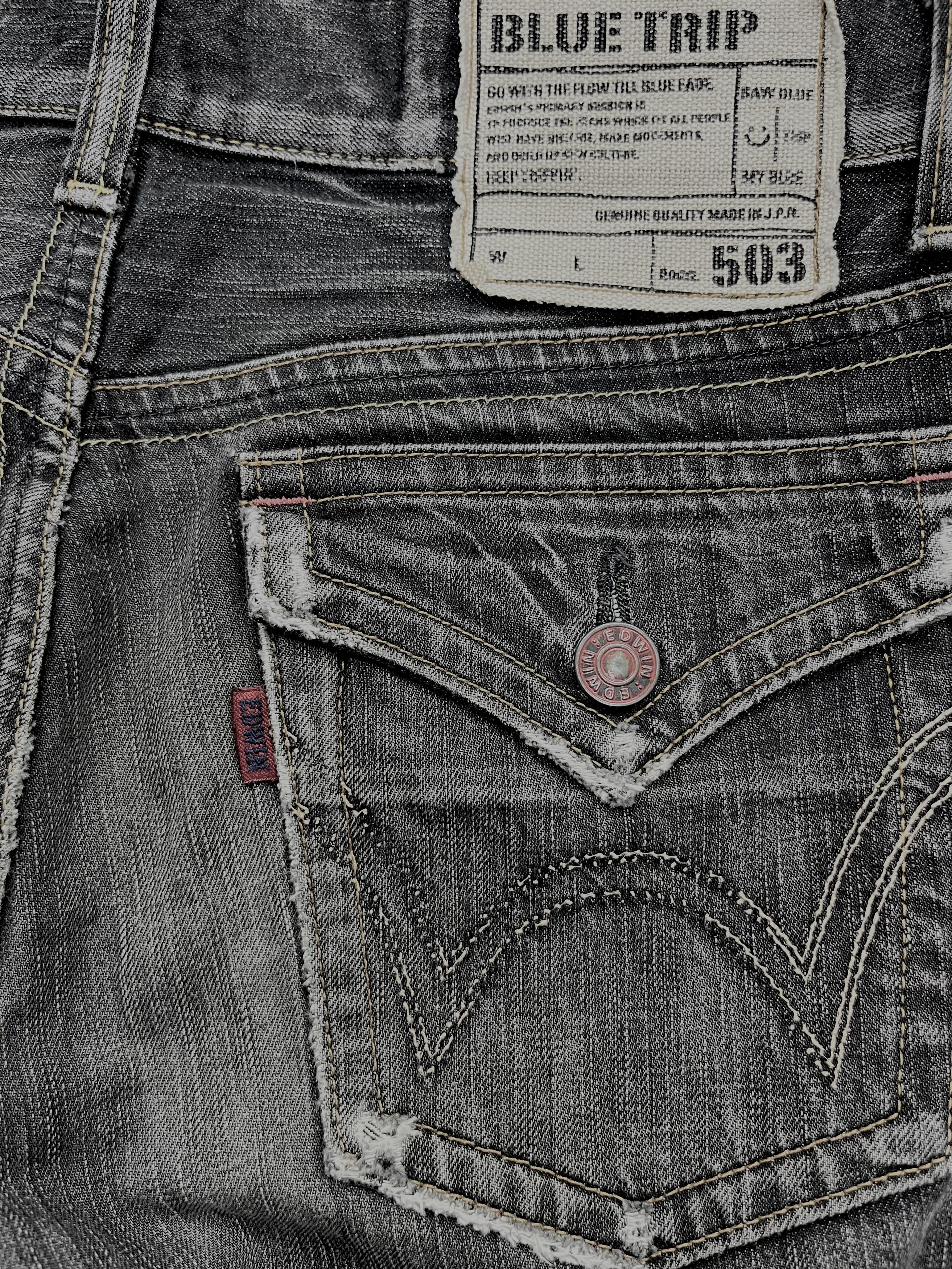 Edwin 🔥GRUNGE EDWIN FLARE Natural Ripped Faded Distressed Denim Size US 30 / EU 46 - 11 Thumbnail