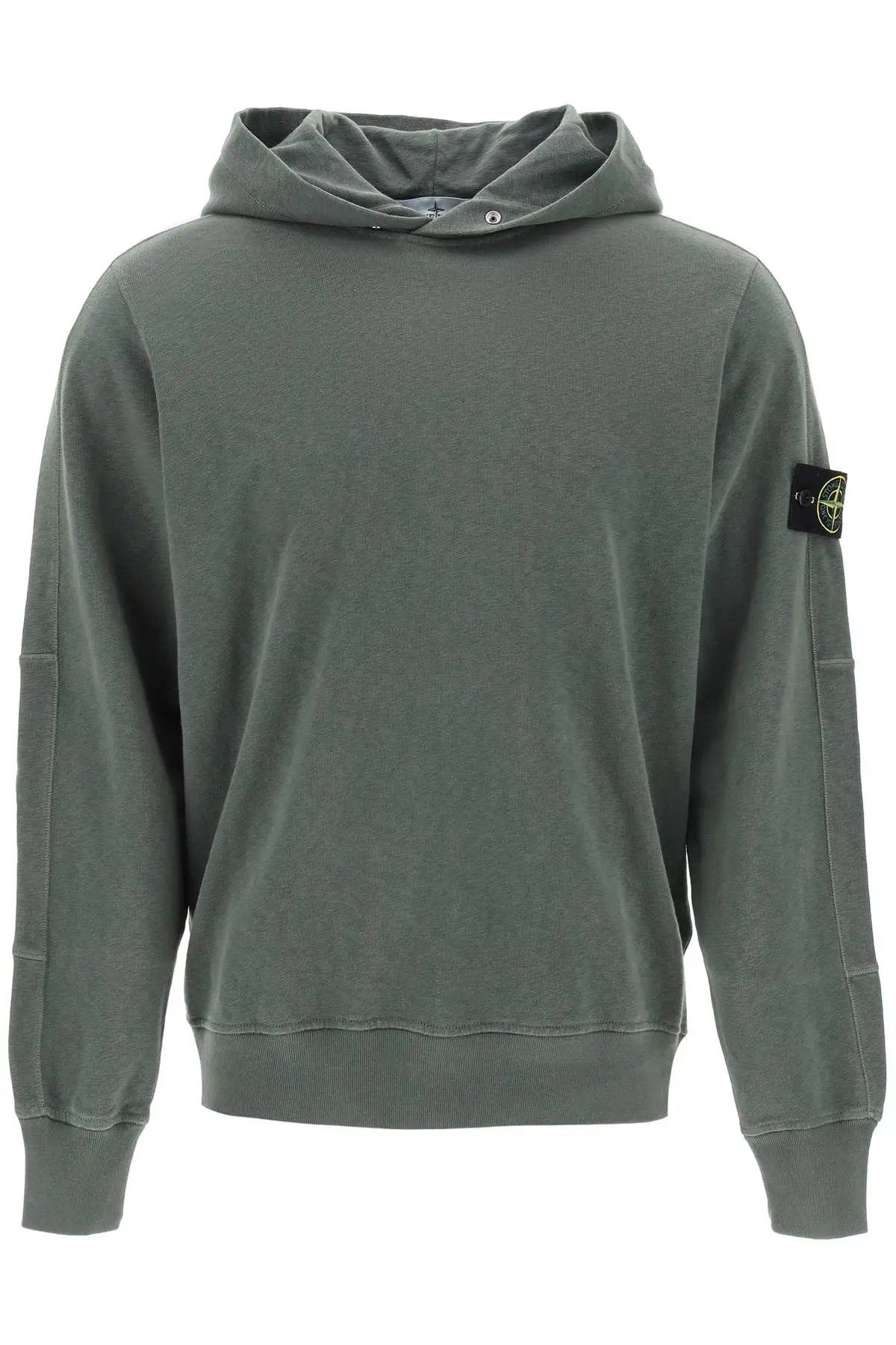image of Stone Island O1S22I1N0524 Light Hoodie In Green, Men's (Size Large)