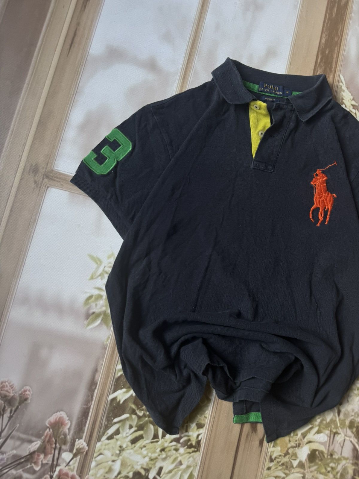 Polo Ralph Lauren Polo Ralph Lauren Big Pony Navy Polo with Neon Accents Size US M / EU 48-50 / 2 - 2 Thumbnail
