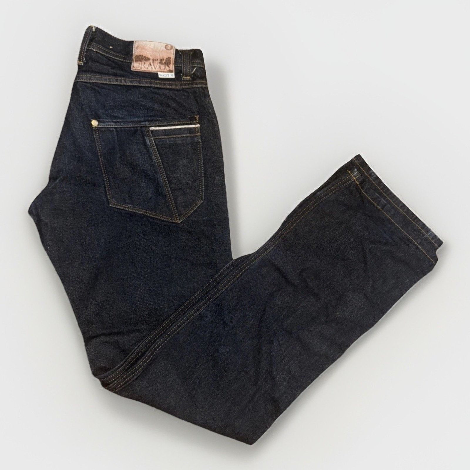 Dravus Dravus Men’s Red Line Selvedge Raw Denim 32x33 Dark Indigo Size US 32 / EU 48 - 1 Thumbnail