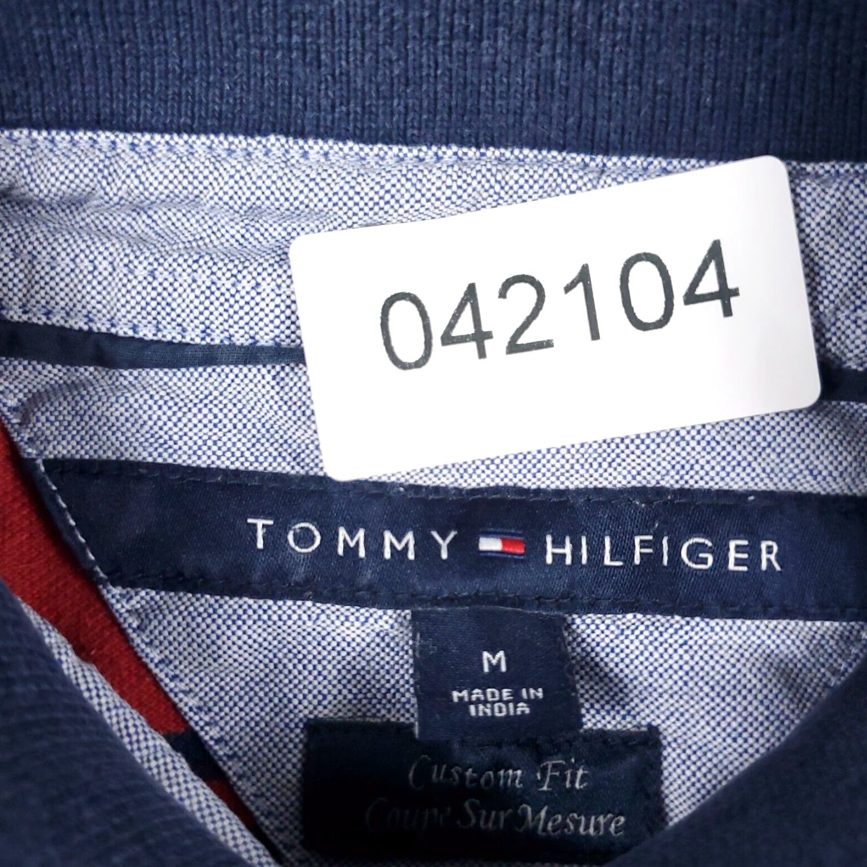 Tommy Hilfiger Tommy Hilfiger Polo Shirt Mens Medium Blue Striped Casual Short Sleeve Adult Size US M / EU 48-50 / 2 - 7 Thumbnail