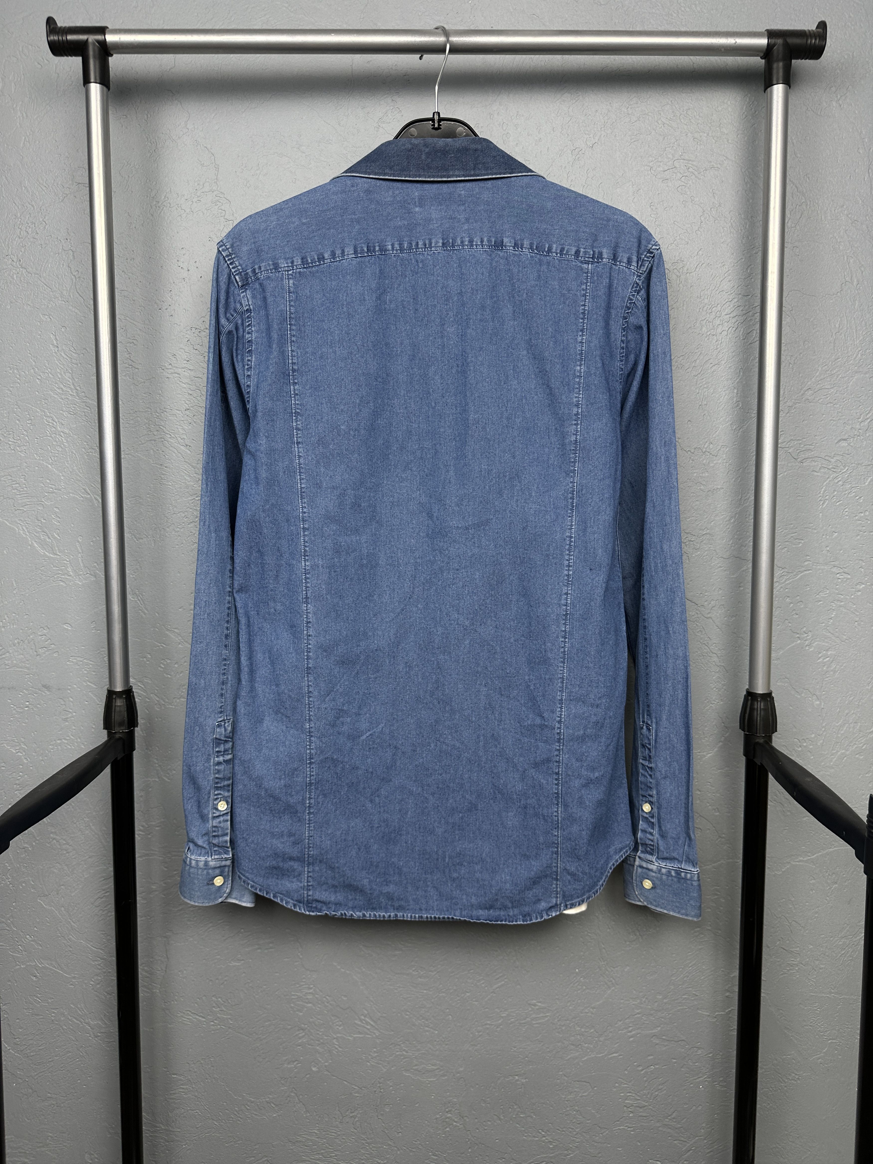 Reiss Reiss Mens Denim Long Sleeve Shirt Jeans Size US M / EU 48-50 / 2 - 7 Thumbnail