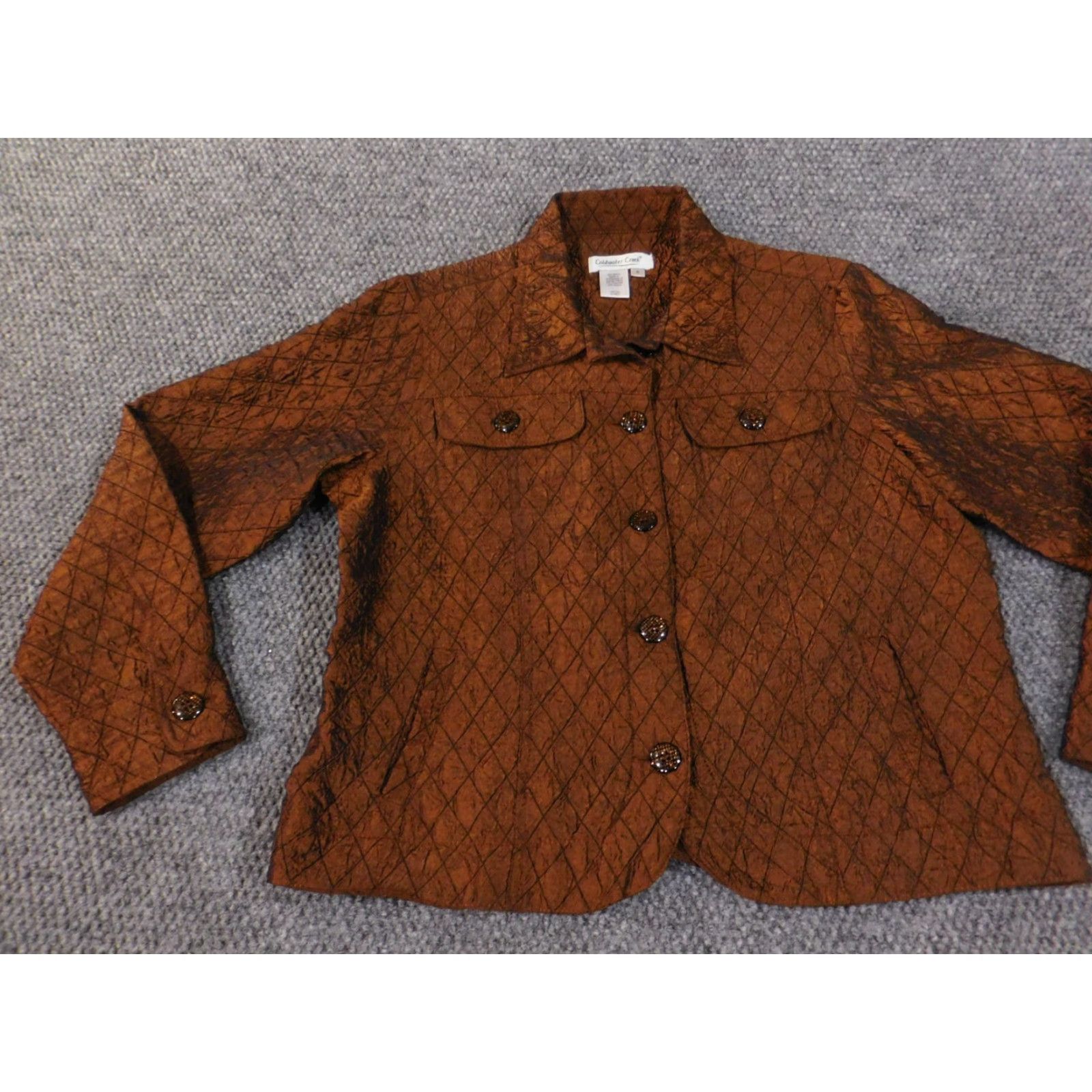 Coldwater Creek Coldwater Creek Jacket Womens Small Brown geometric Button casual polyester Size S / US 4 / IT 40 - 3 Thumbnail