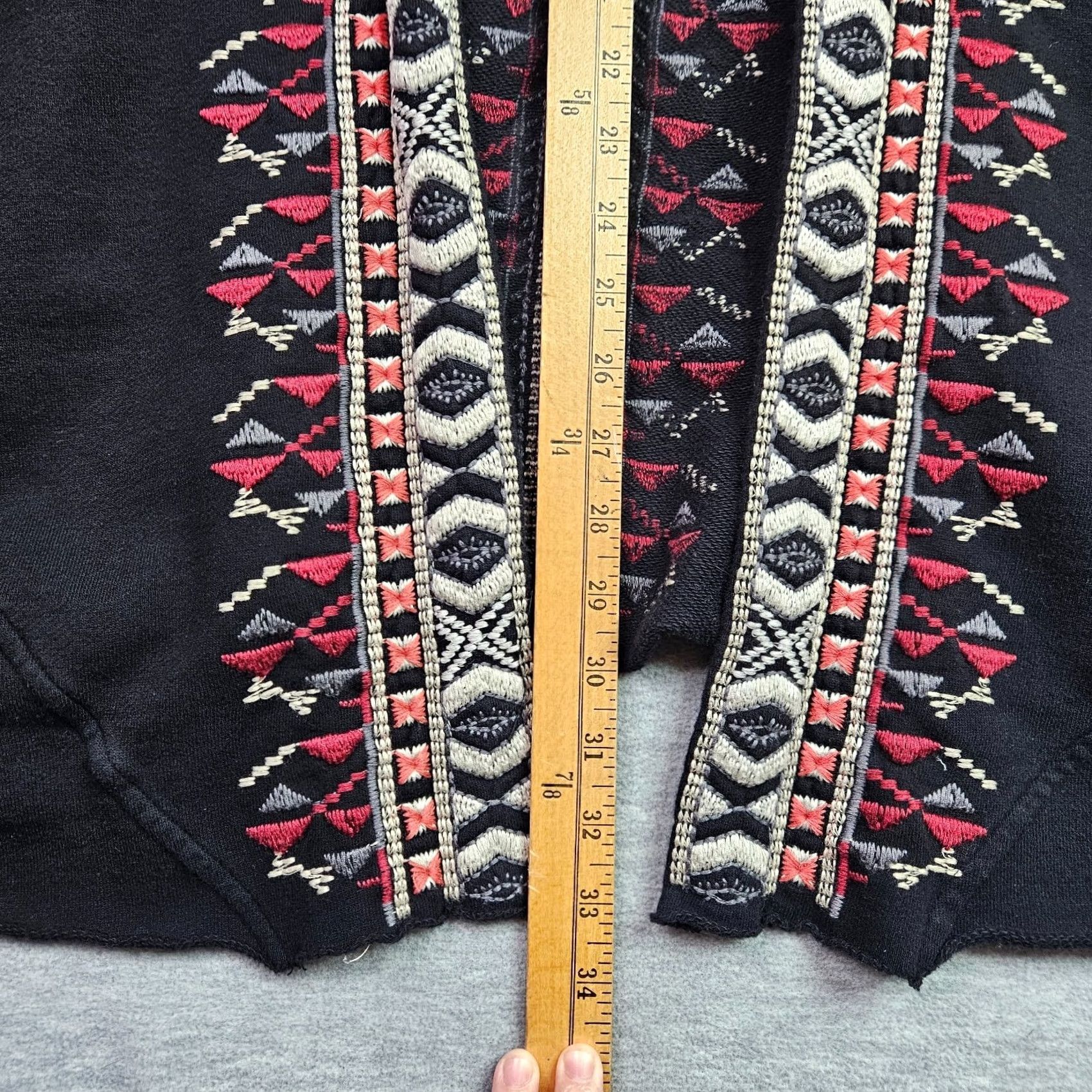 Johnny Was Johnny Was Jacket Cardigan Poncho Open Front Embroidered Boho Black 1X Women's Knit Lightweight Cotton/Lining Polyester Vintage: No Size XL / US 12-14 / IT 48-50 - 3 Thumbnail