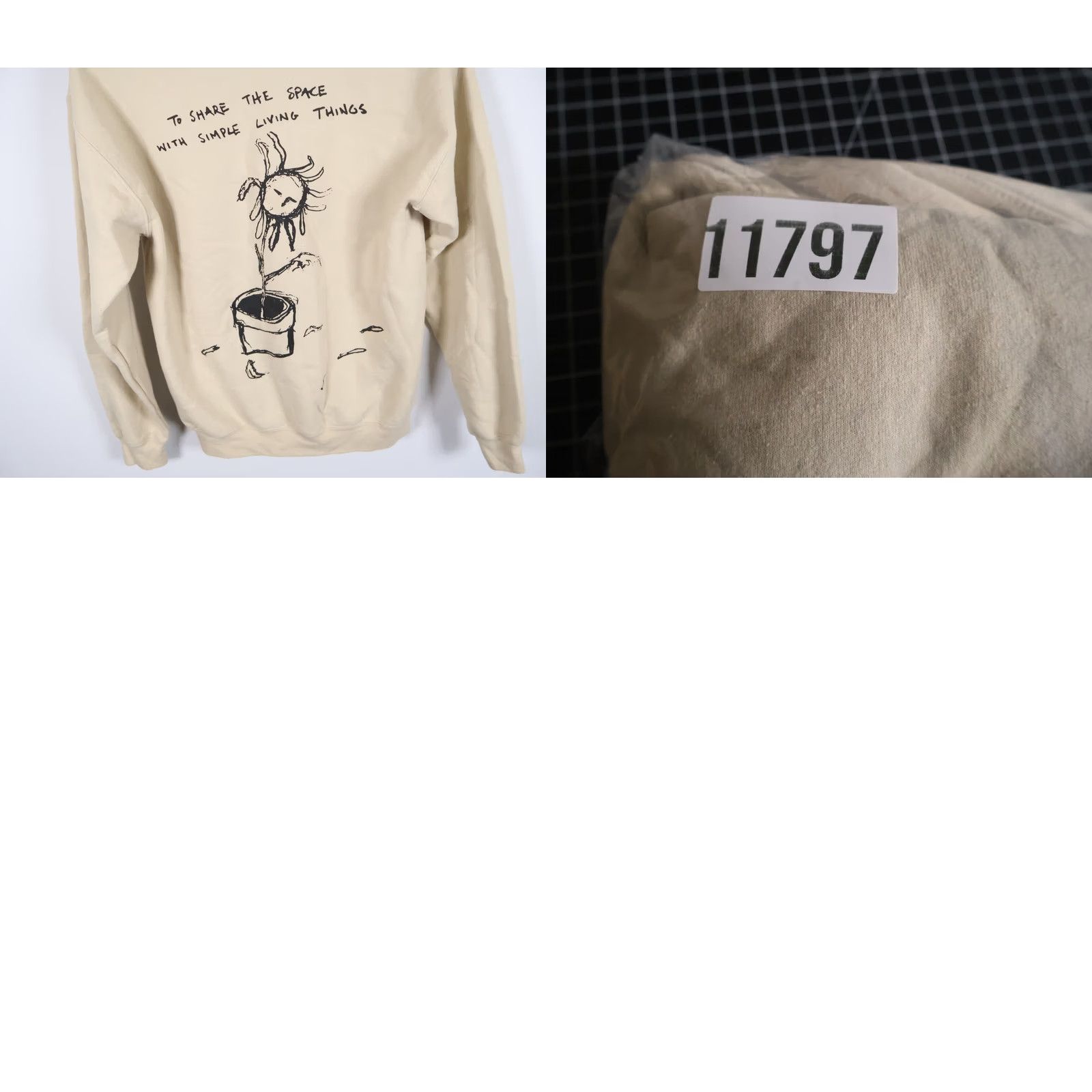Doublet Hozier Shirt Mens M Beige Hoodie Men Drawstring Sweatshirt Double Sided Print Size US M / EU 48-50 / 2 - 9 Thumbnail