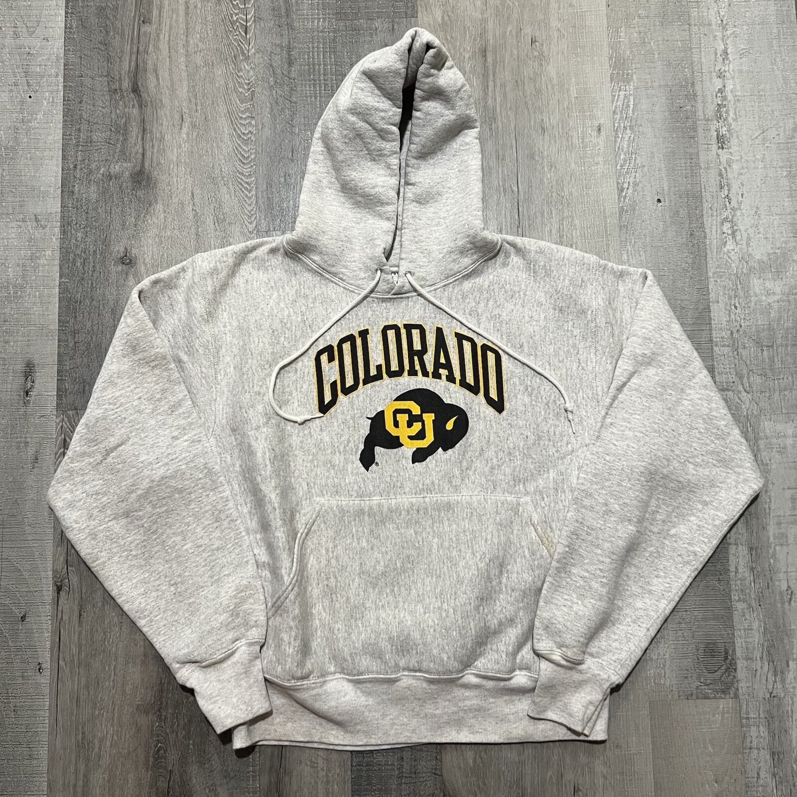 Lee VTG University Of Colorado 90s Hoodie Grey CU Buffs College Size US M / EU 48-50 / 2 - 1 Thumbnail