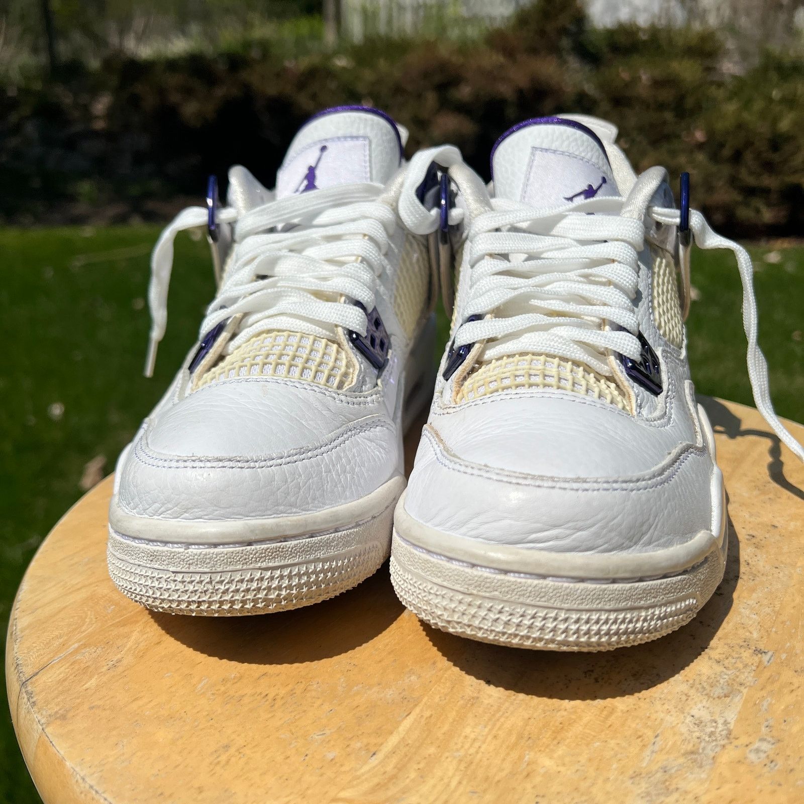 Jordan Brand × Nike Air Jordan 4 Retro GS Purple Metallic Men's Shoes - Size 6 Size US 6 / EU 39 - 4 Thumbnail