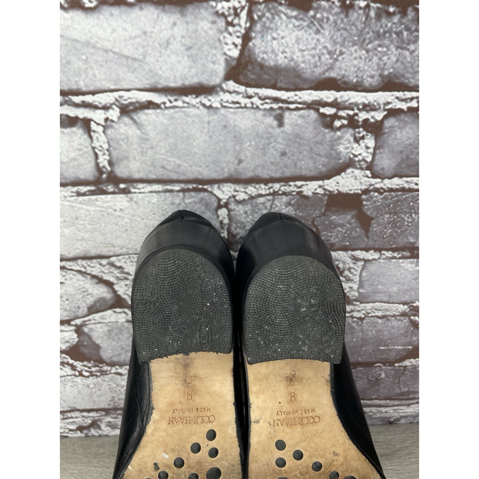 Cole Haan Cole Haan Black Leather Heel Italy Italian Loafers Shoes Wom Size US 8 / IT 38 - 8 Thumbnail