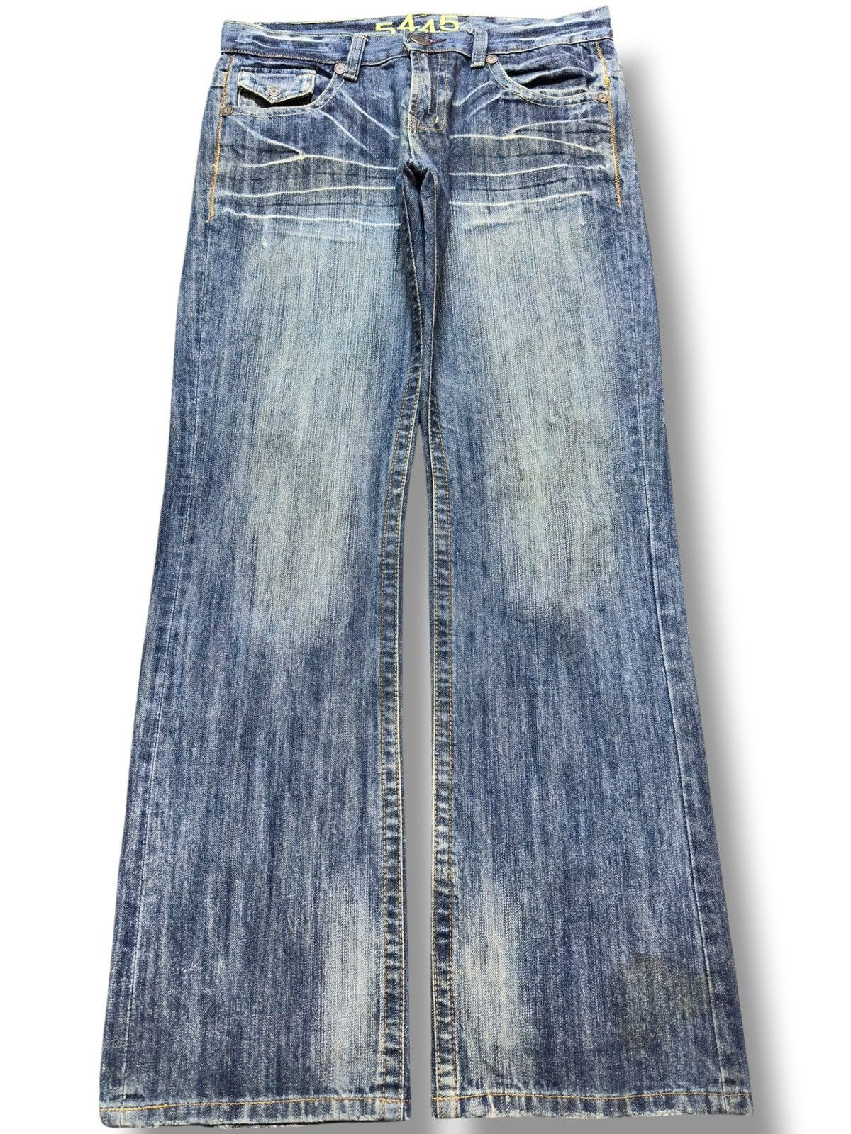5351 POUR LES HOMMES Vintage 5445 Flare Bootcut Whiskers Grunge Denim Size US 34 / EU 50 - 1 Thumbnail