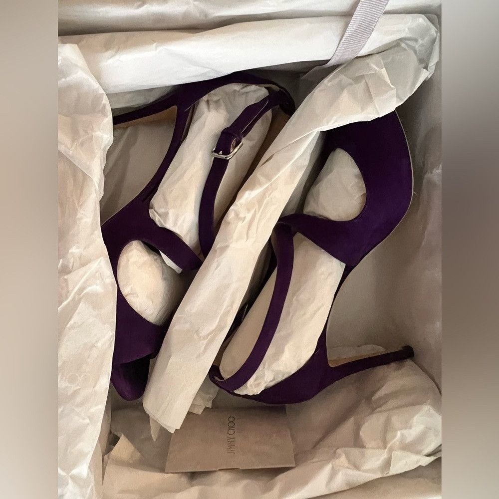 Jimmy Choo Jimmy Choo Emily 85 Iris Purple Suede Heels Size 38.5 Size US 8.5 / IT 38.5 - 9 Thumbnail