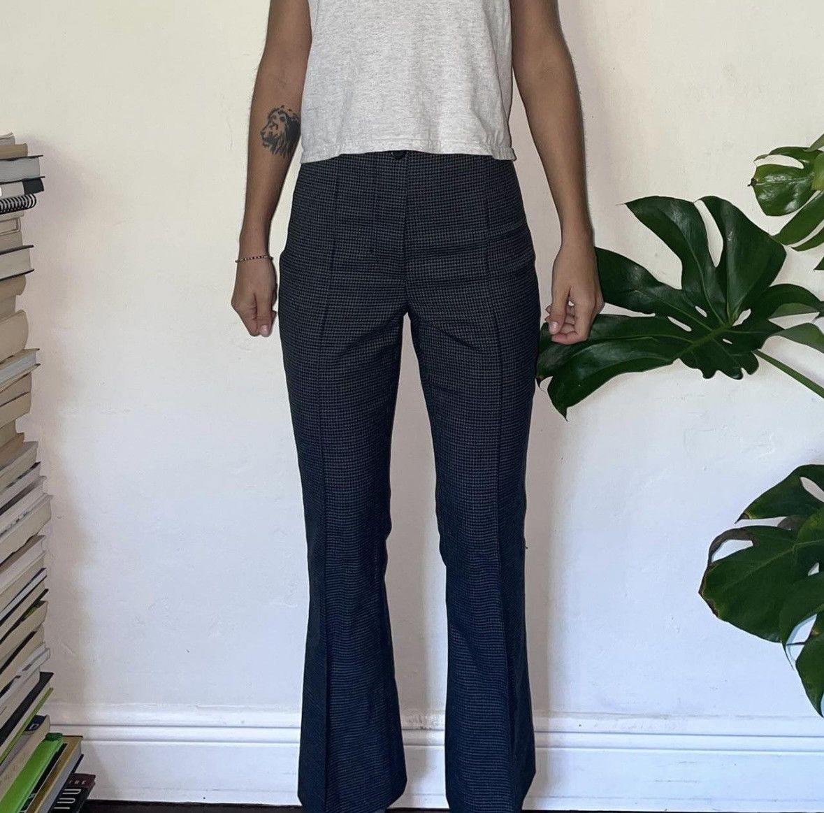 Helmut Lang Helmut Lang Houndstooth Print Wool Trousers Size 25" / US 0 / IT 36 - 2 Thumbnail