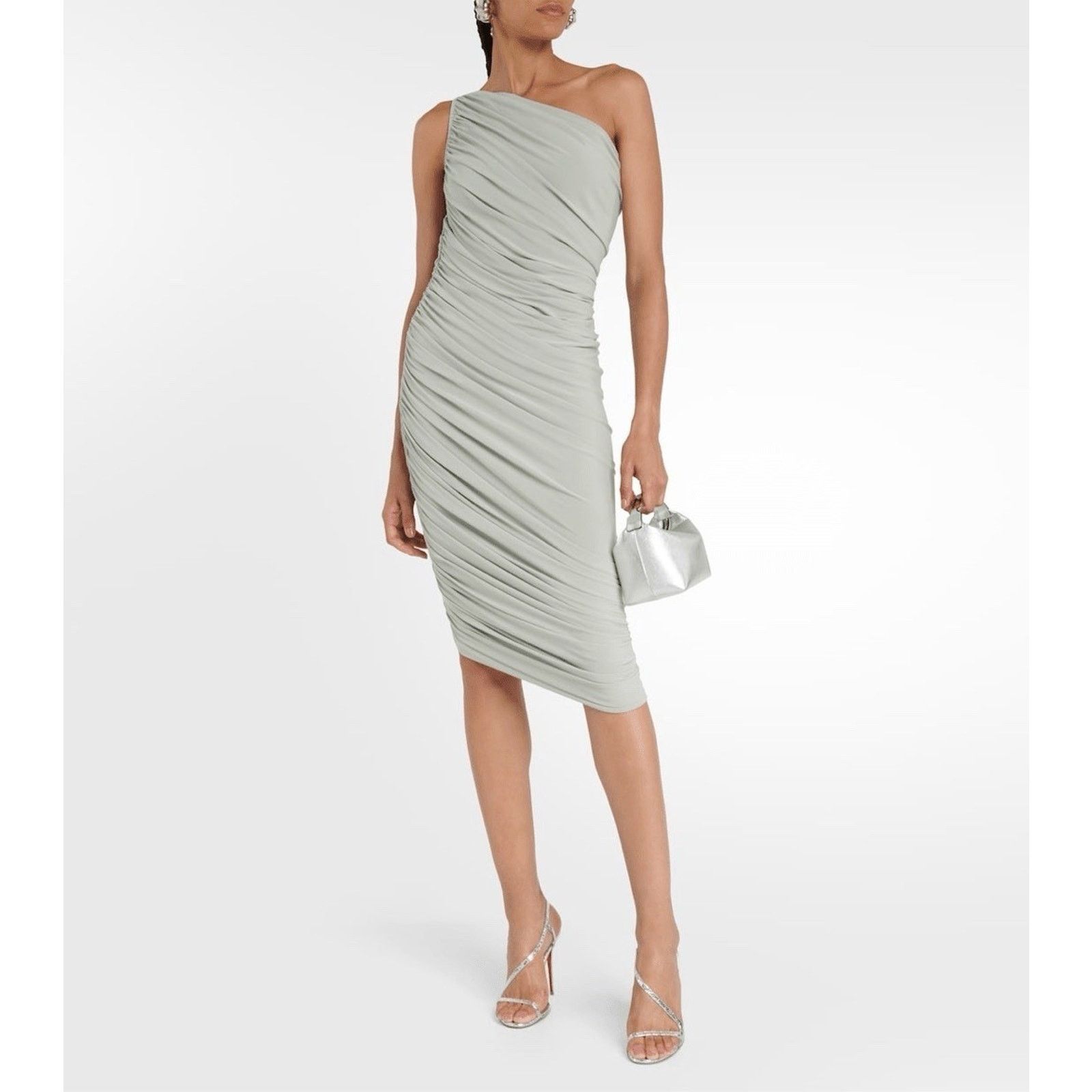 Norma Kamali NORMA KAMALI Diana one-shoulder Midi Light Green 36 / S Size S / US 4 / IT 40 - 1 Thumbnail