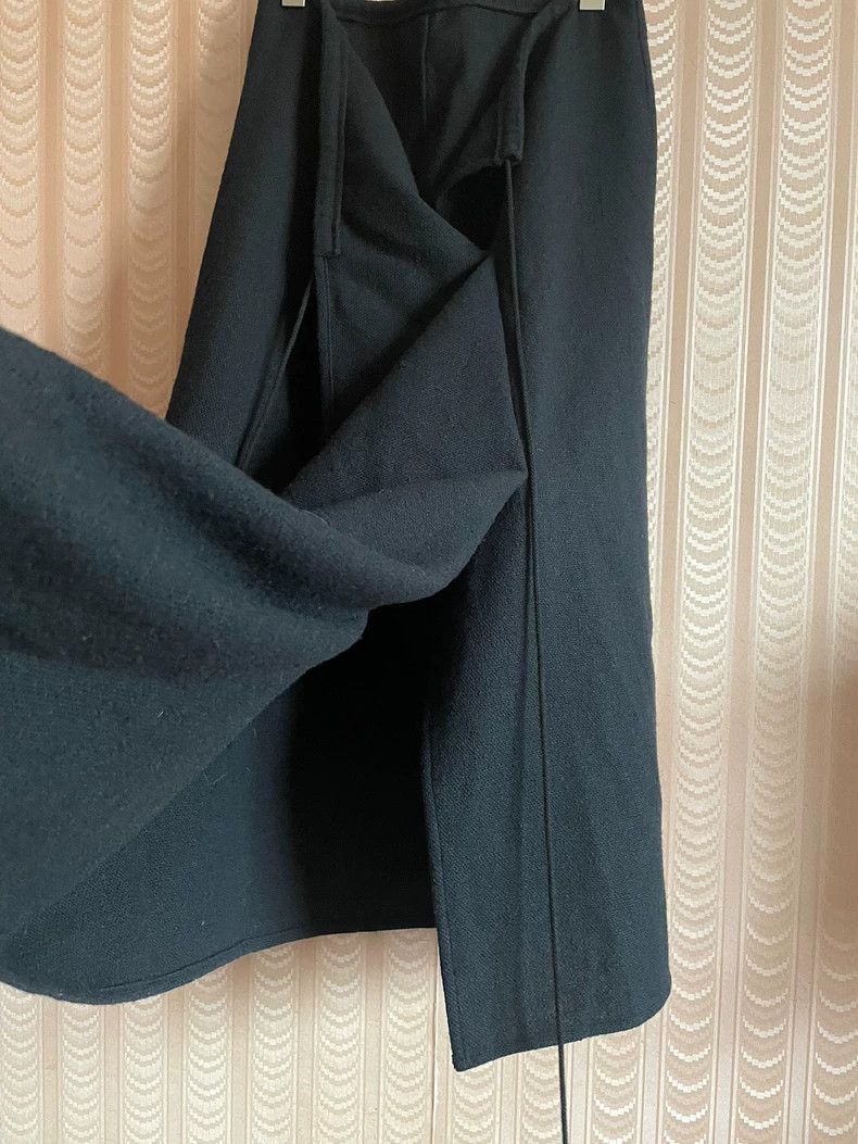 Y's Y's size 3 Black Wrap Skirt Open Line Half Skirt Wool Skirt Size 25" / US 0 / IT 36 - 4 Thumbnail
