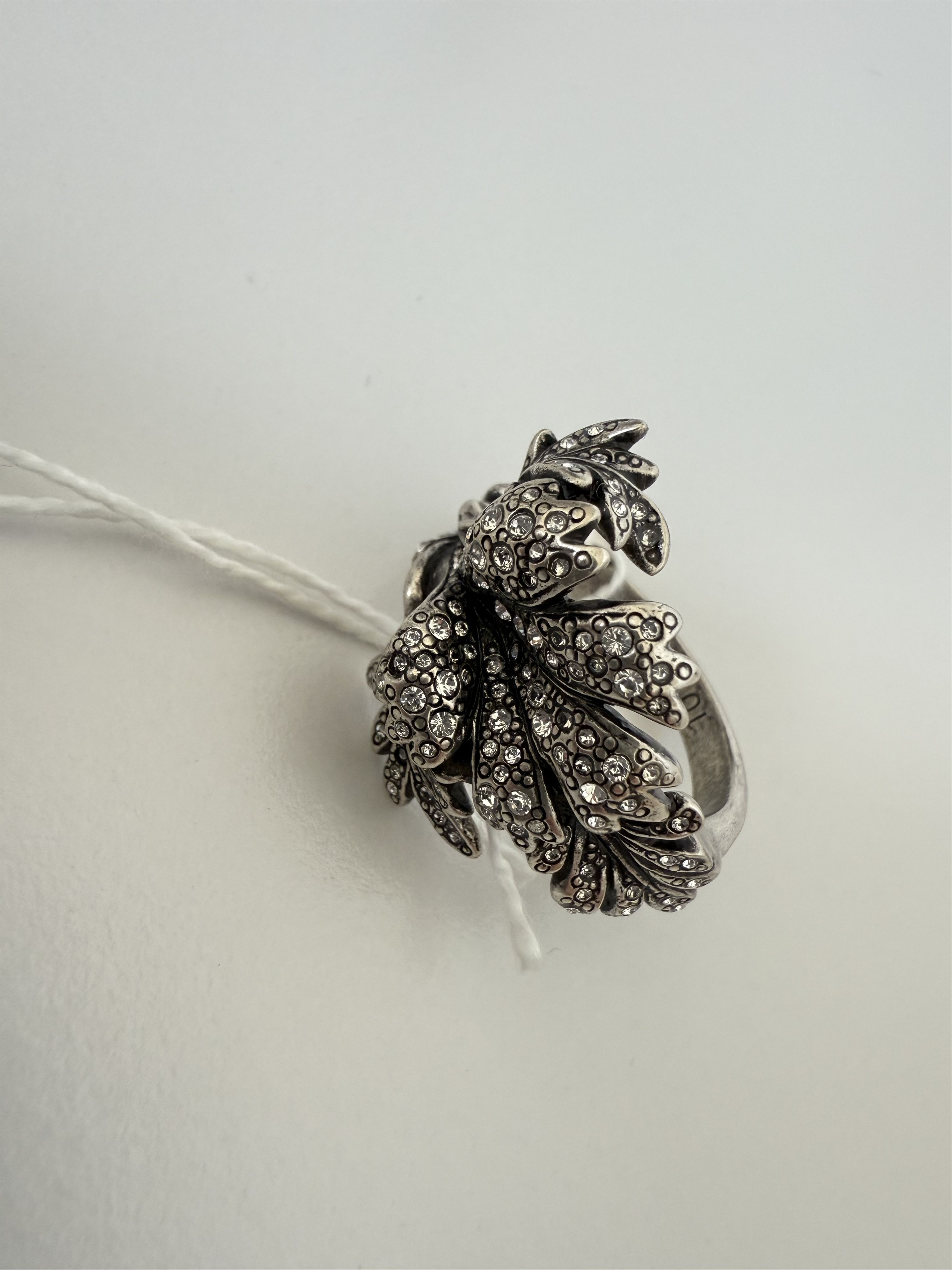 Saint Laurent Paris Saint Laurent Rhinestone Flower RIng in Metal Size ONE SIZE - 3 Thumbnail