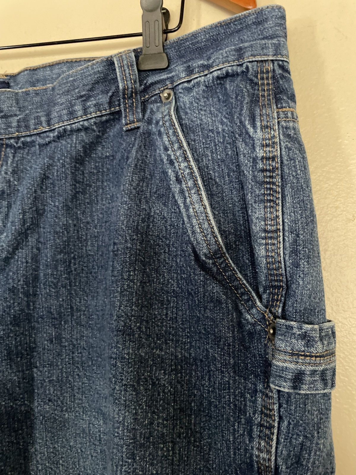 Basic Editions × Vintage basic editions blue denim jean shorts JORTS cotton carpenter Size US 40 / EU 56 - 4 Thumbnail